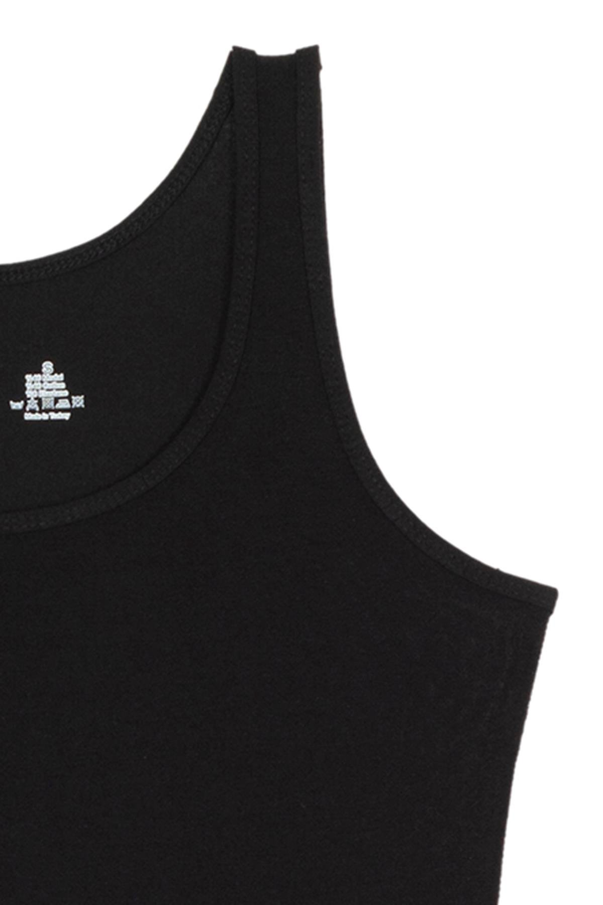 Bsm Kadın Modal Kalın Askılı Çıtçıtlı Body 47603 - Siyah