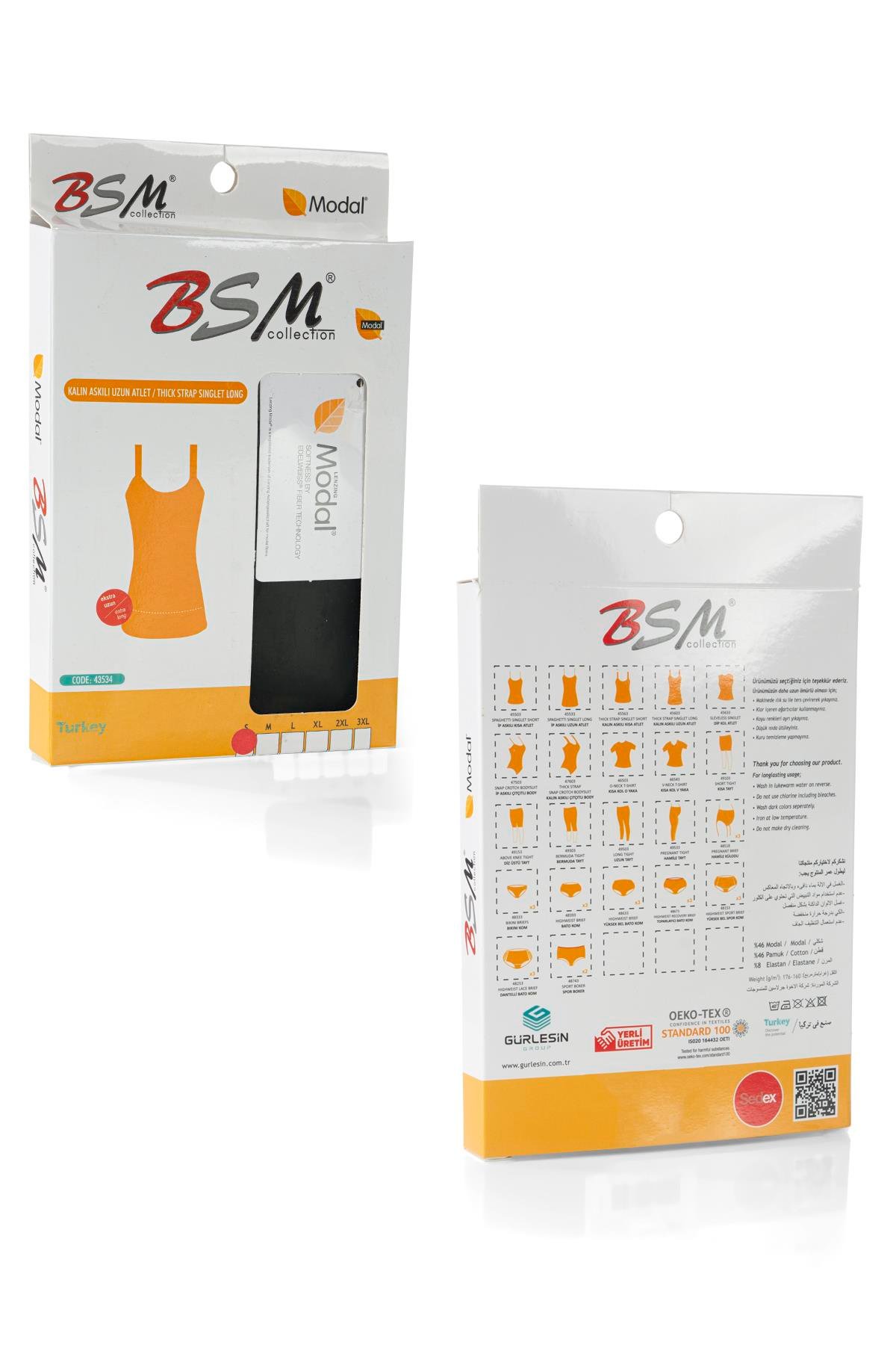 Bsm Kadın Modal Kalın Askılı Uzun Atlet 43534 - Siyah