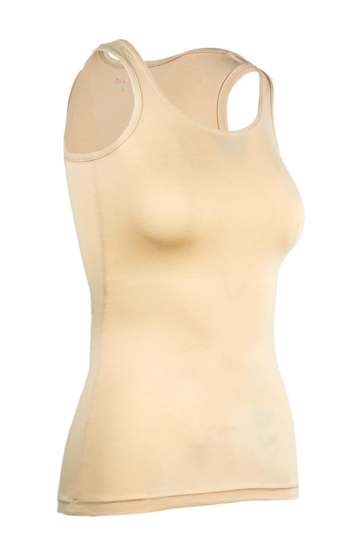 Bsm Kadın Modal Kalın Askılı Uzun Atlet 43534 - Ten