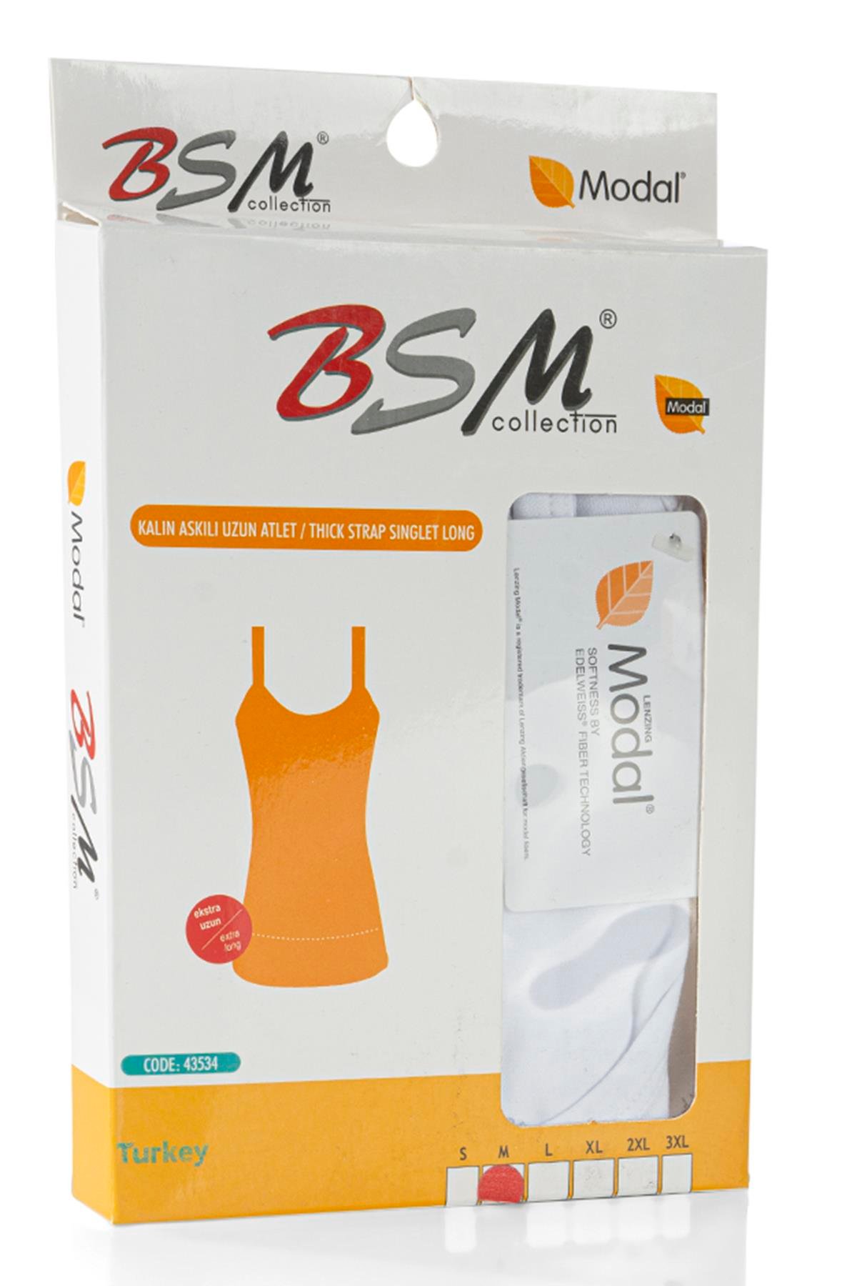 Bsm Kadın Modal Kalın Askılı Uzun Atlet 43534 - Beyaz