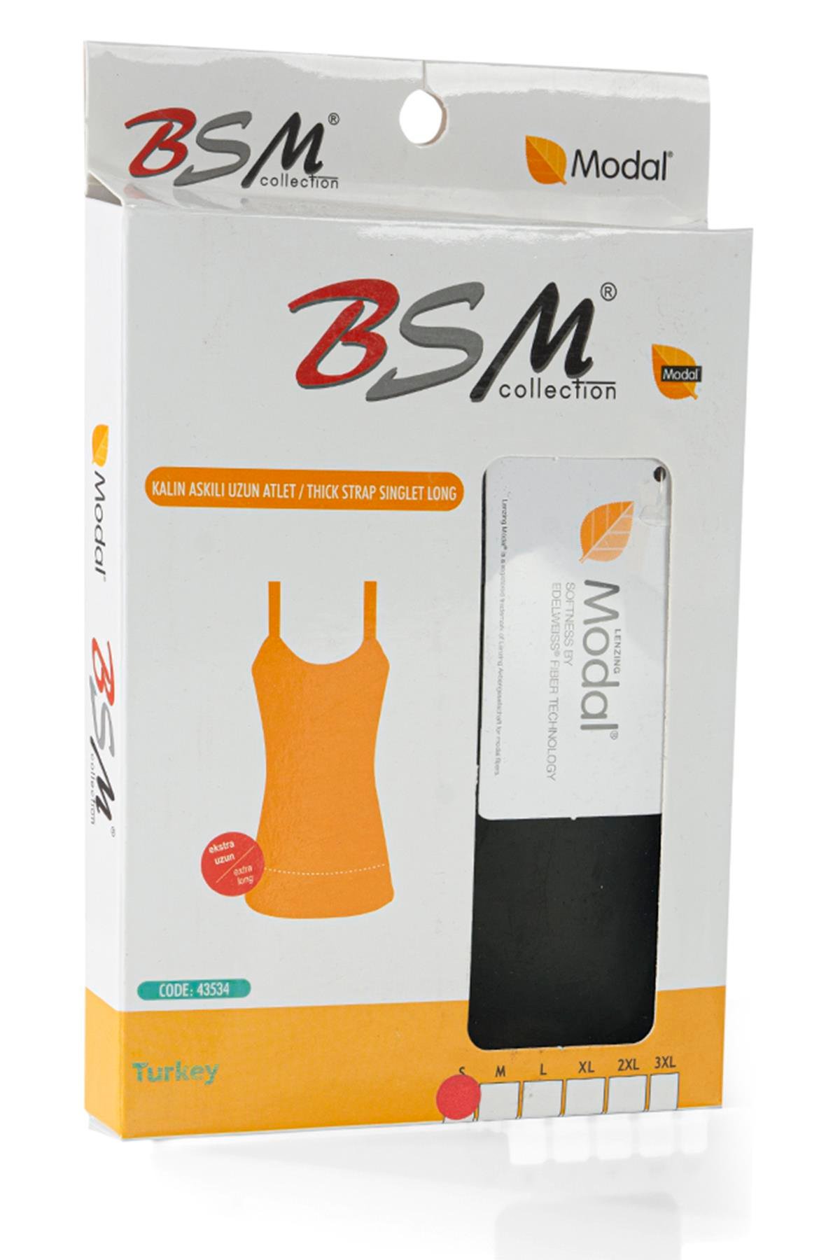 Bsm Kadın Modal Kalın Askılı Uzun Atlet 43534 - Siyah