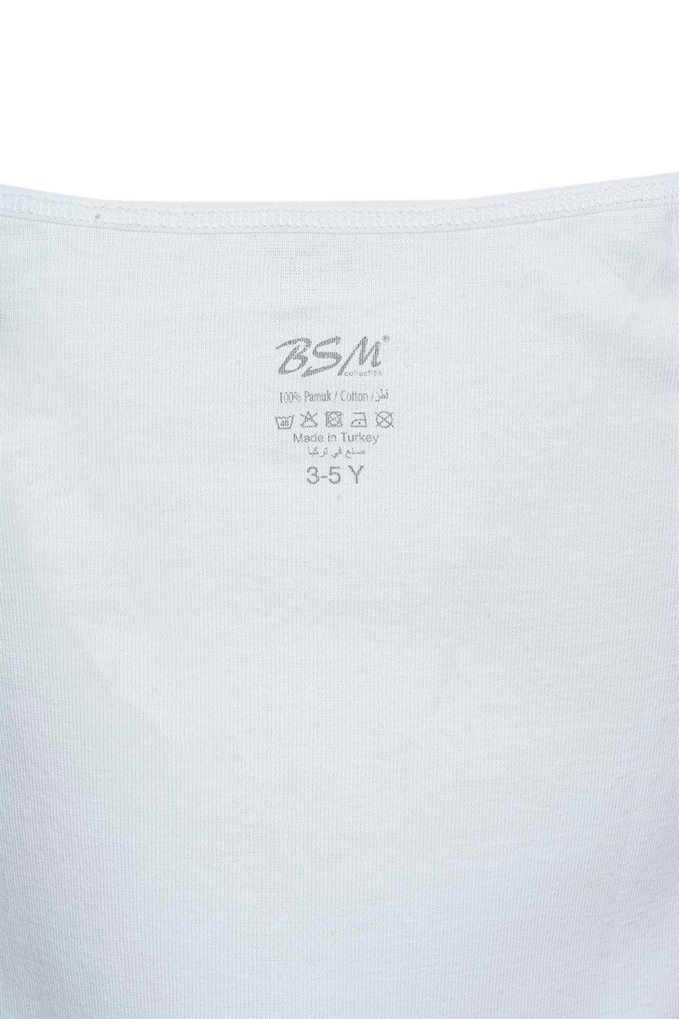 Bsm Kız Çocuk 3'lü  Ribana İp Askılı Atlet 31813 - Beyaz