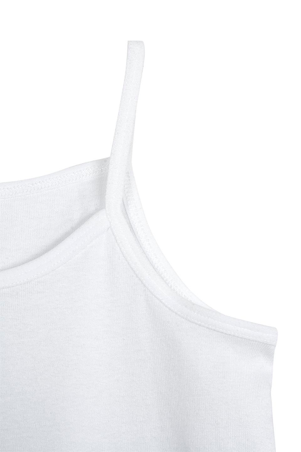 Bsm Kız Çocuk 3'lü  Ribana İp Askılı Atlet 31813 - Beyaz