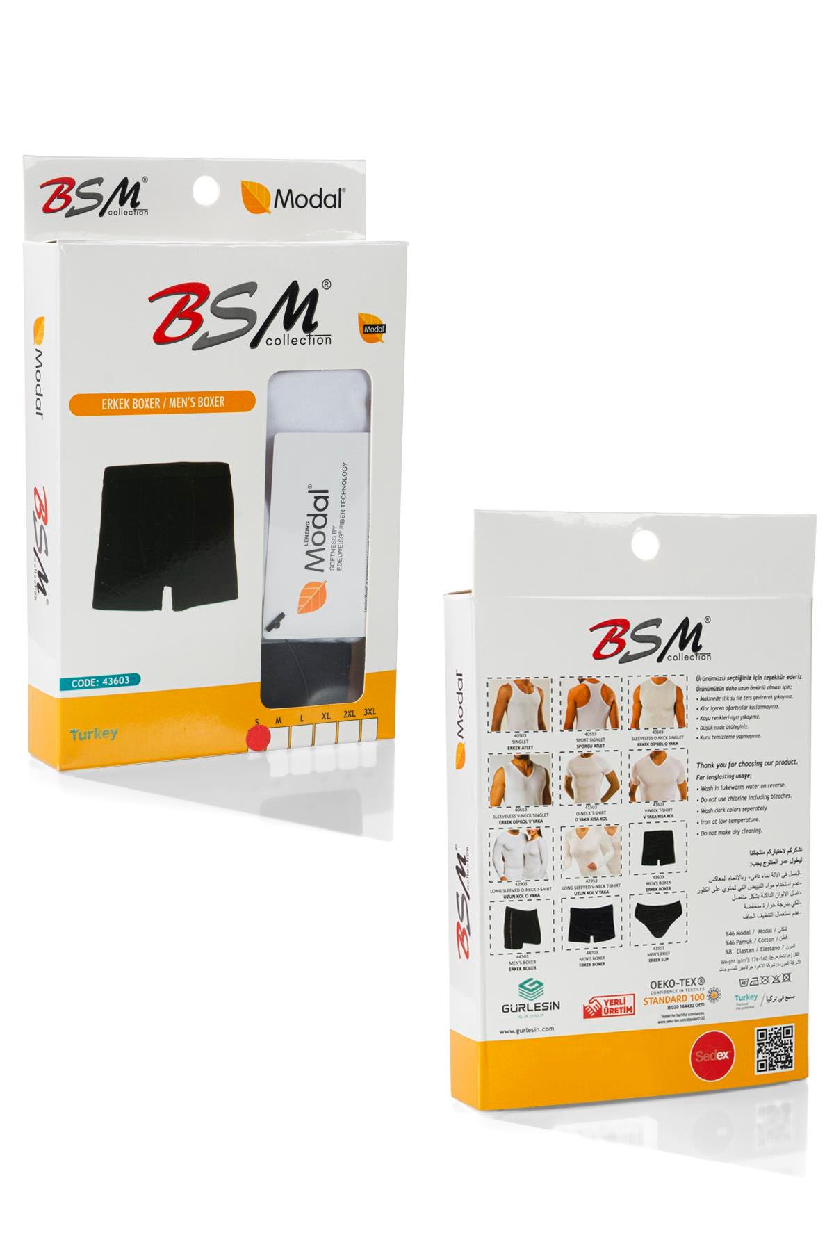 Bsm Modal Erkek Dıştan Lastikli Boxer 43603 - Beyaz