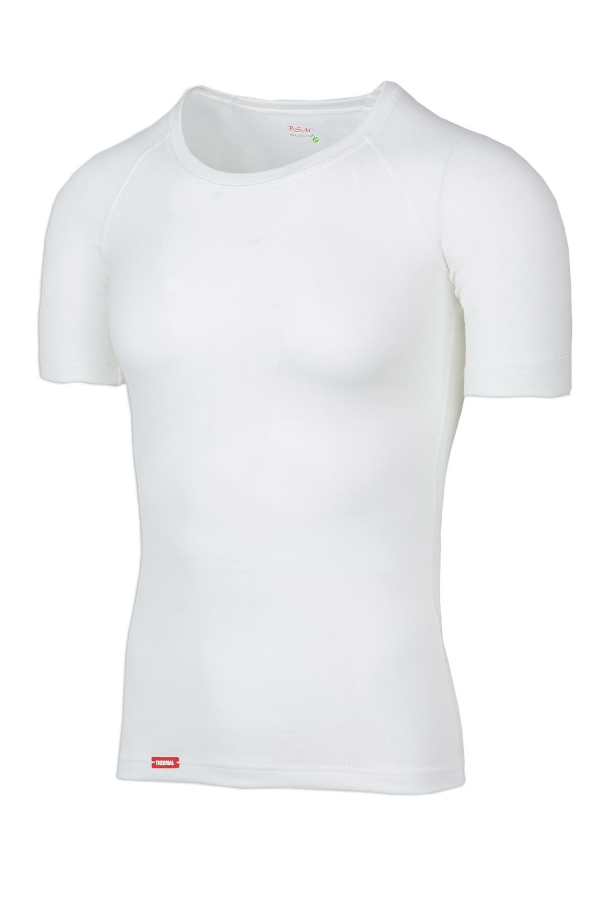 Bsm Unısex Viloft Sıfır Yaka Kısakol Termal Body 10323 - Ekru