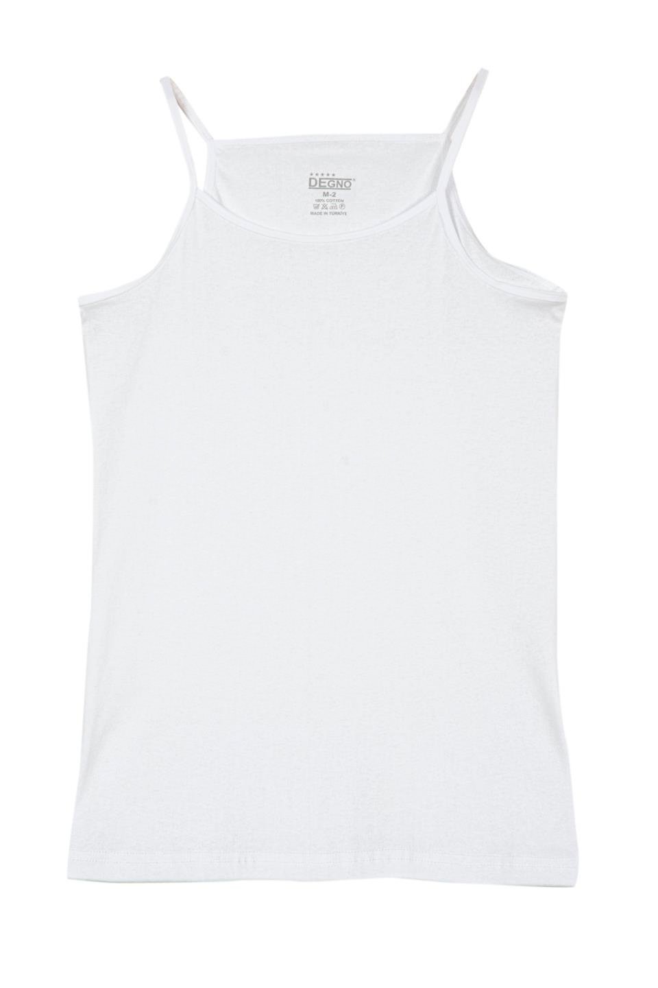 DEGNO 027103 BYN RİBANA  İP ASKILI ATLET - Beyaz