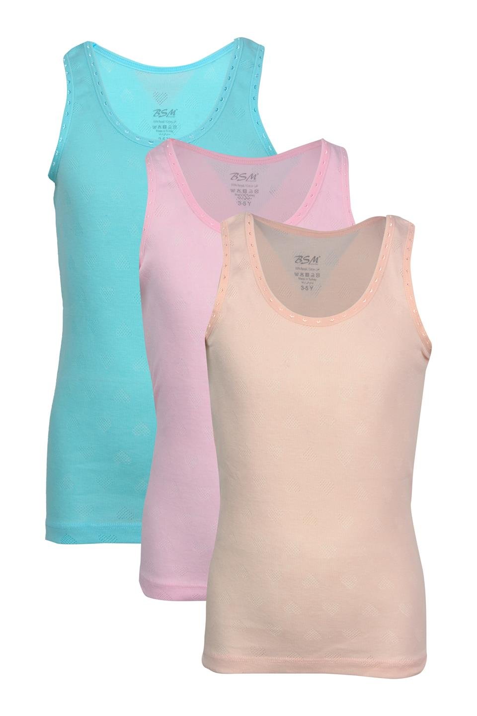 Gürlesin Kız Çocuk İp Askılı Pamuklu Ribana Atlet 31355 - Asorti