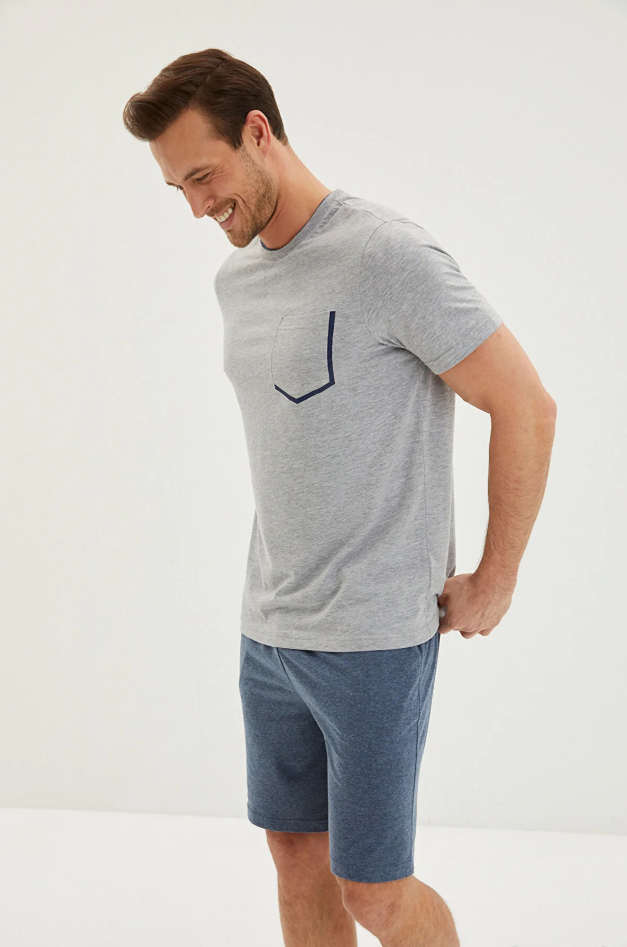 Kiğılı Erkek Pijama 24005 - Gri Melanj