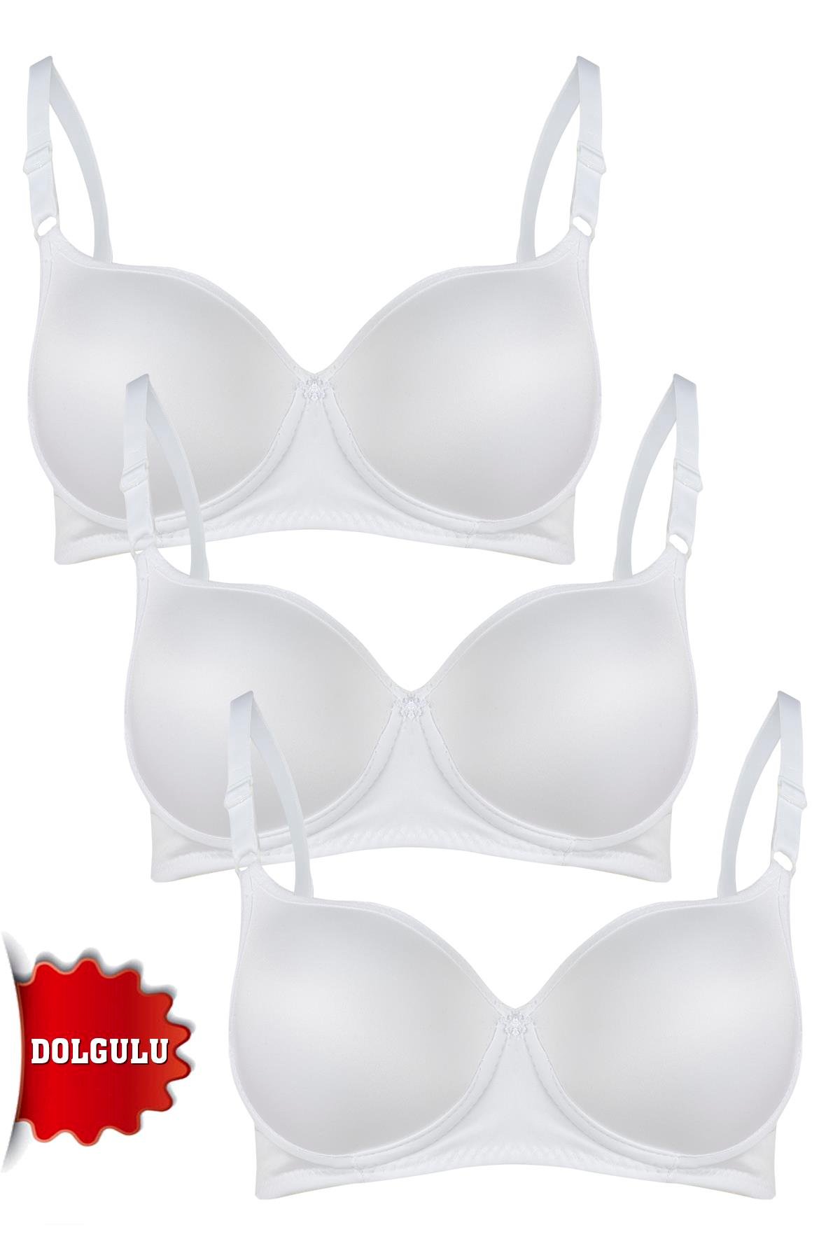 Rare White Kadın Dolgulu 3'lü Sütyen T4322M001107-3LÜ Beyaz