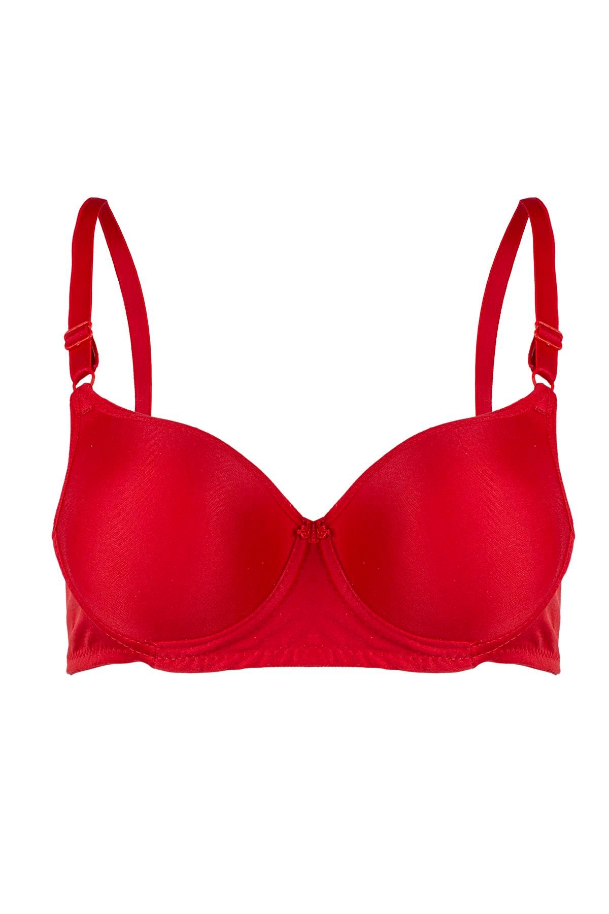 Rare White Kadın Dolgulu 3'lü Sütyen T4322M001107-3LÜ Siyah-Beyaz-Kırmızı 