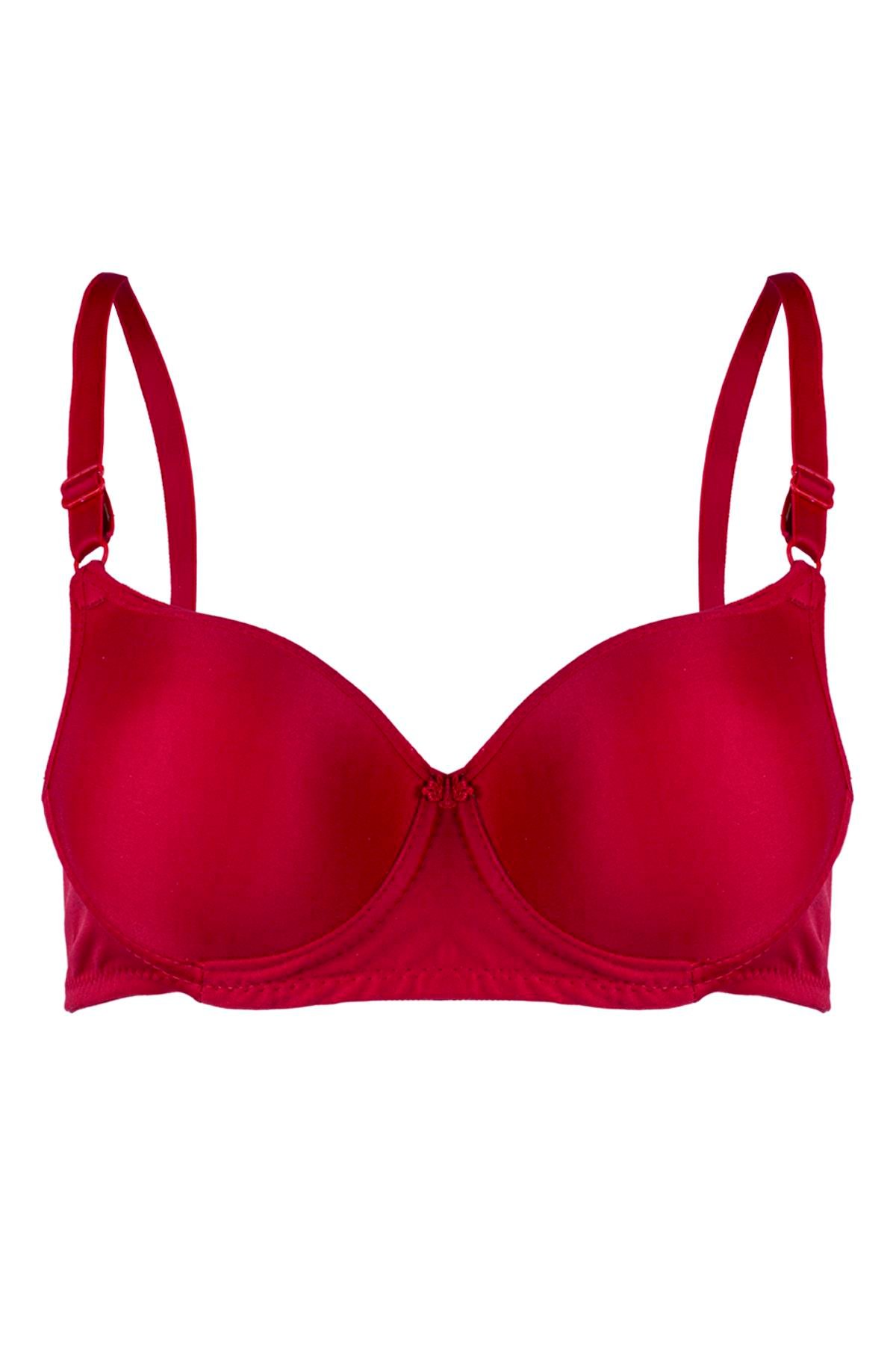 Rare White Kadın Dolgulu 3'lü Sütyen T4322M001107-3LÜ Bordo-Gri-Pudra