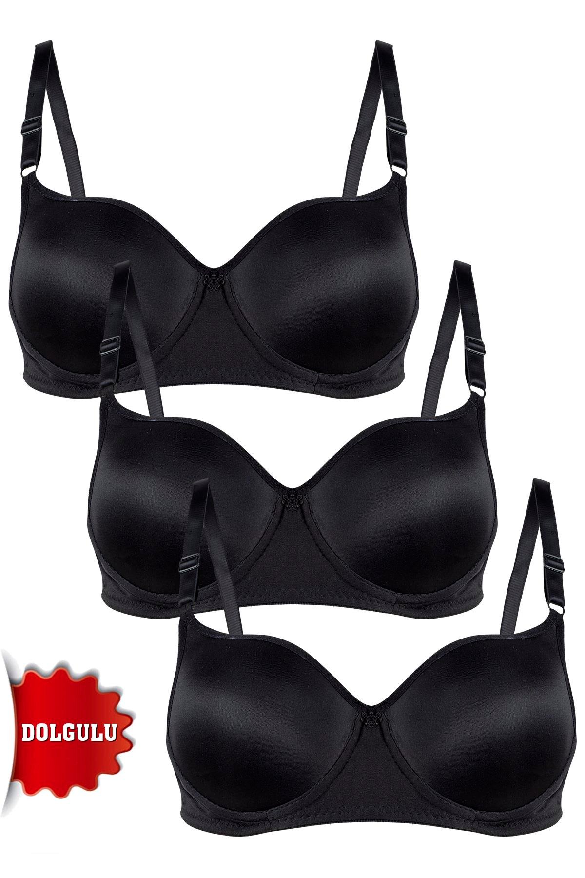 Rare White Kadın Dolgulu 3'lü Sütyen T4322M001107-3LÜ Siyah