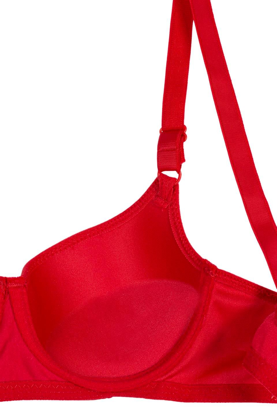 WHİTE 001107 BYN DÜZ DOLGULU SÜTYEN - Kırmızı