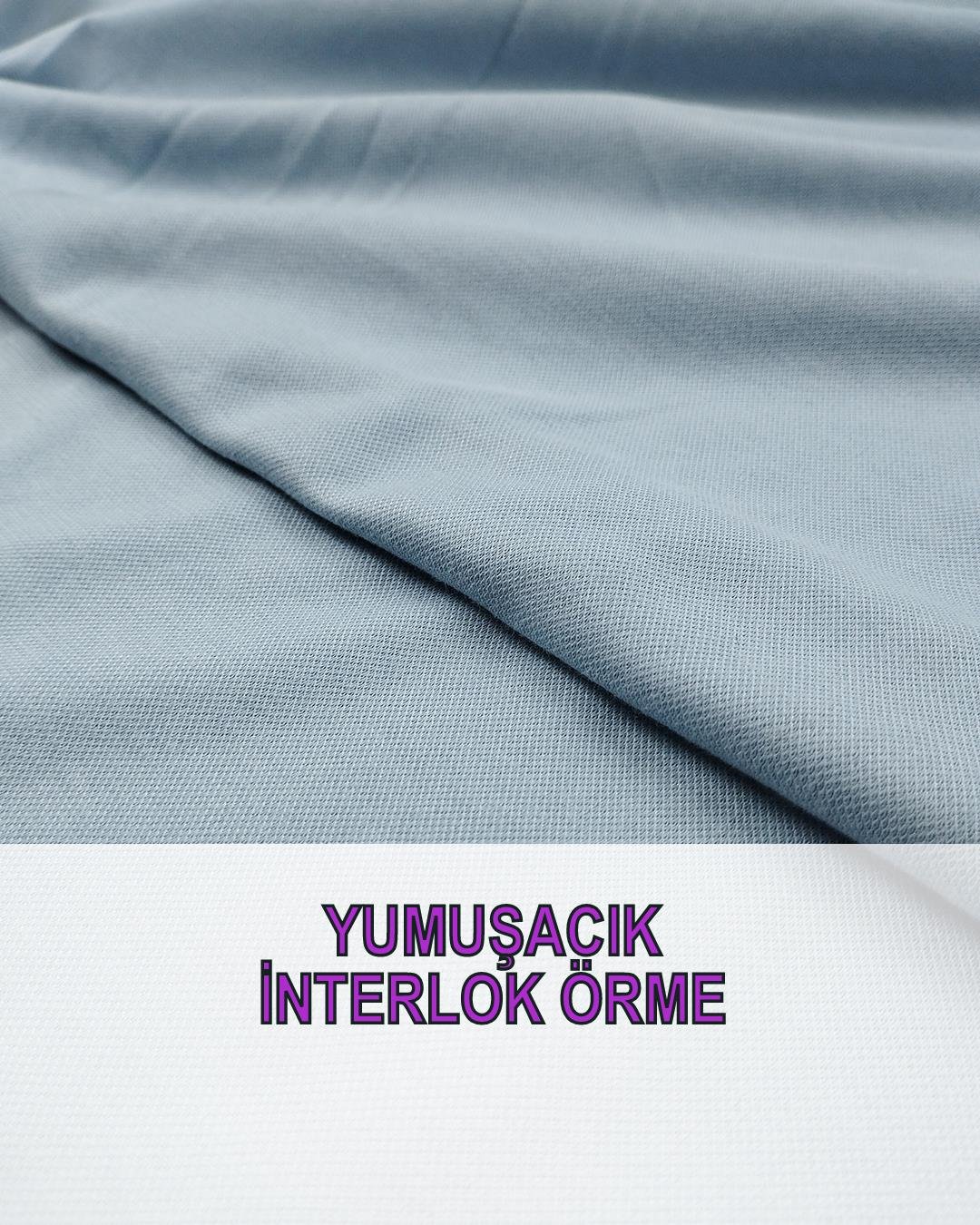  İnterlok Örme Açık Mavi (En 160 cm x Boy 175 cm)