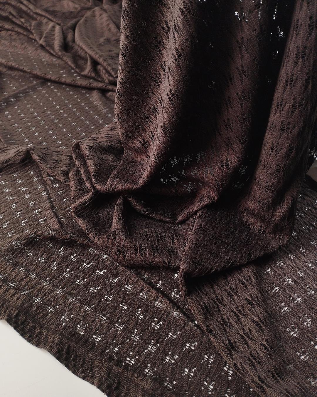 Acı Kahve Renkte Dantel Kumaş En: 150cm