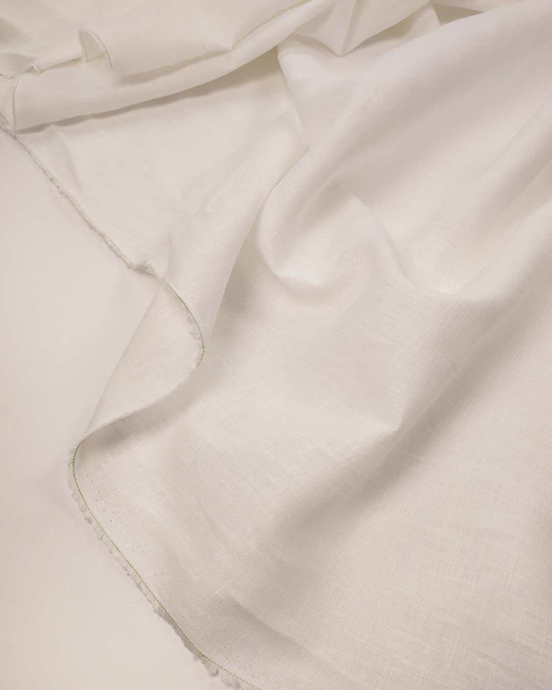 Kar Beyaz %100 Keten Kumaş Doğal Dokulu Elbiselik, Pantolonluk & Gömleklik En: 150cm