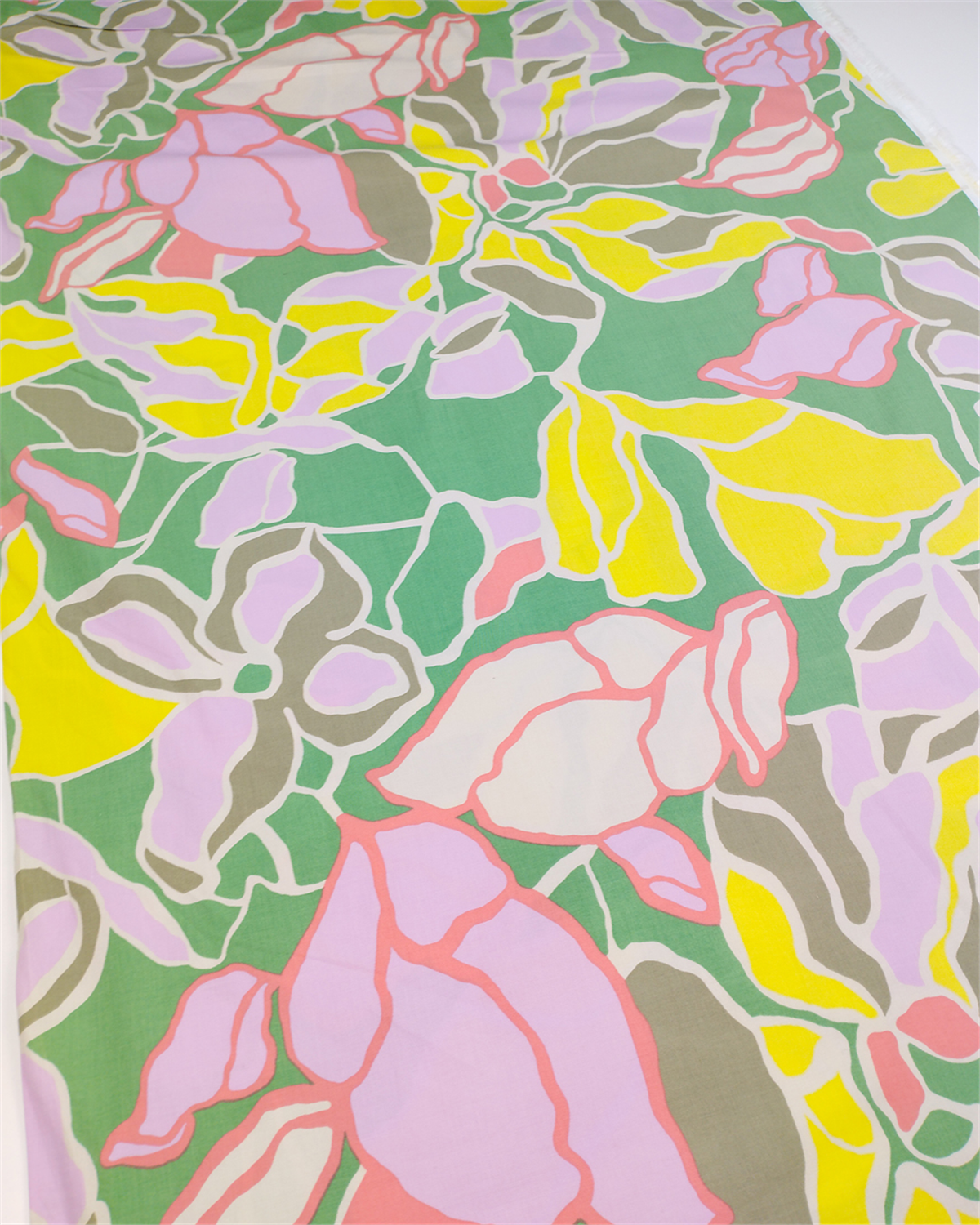 Yeşil Pembe Sarı Renklerde Çiçek Desenli Hafif Esnek Pamuk Poplin Benzeri Dokuma Kumaş Gömleklik & Elbiselik 130x320cm