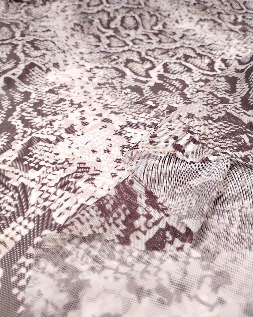 Kahve Bej Esnek File Kumaş İnce Yumuşak Elbiselik & Bluzluk 150x300cm