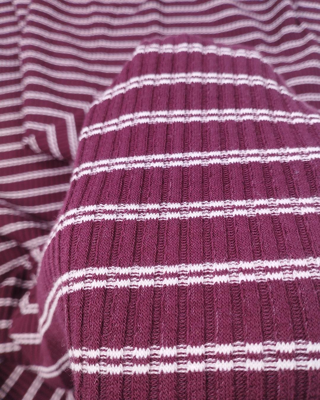 Bordo Beyaz Kaşkorse Örme Kumaş Esnek Yumuşak Saran Bodylik & Bluzluk En: 100cm