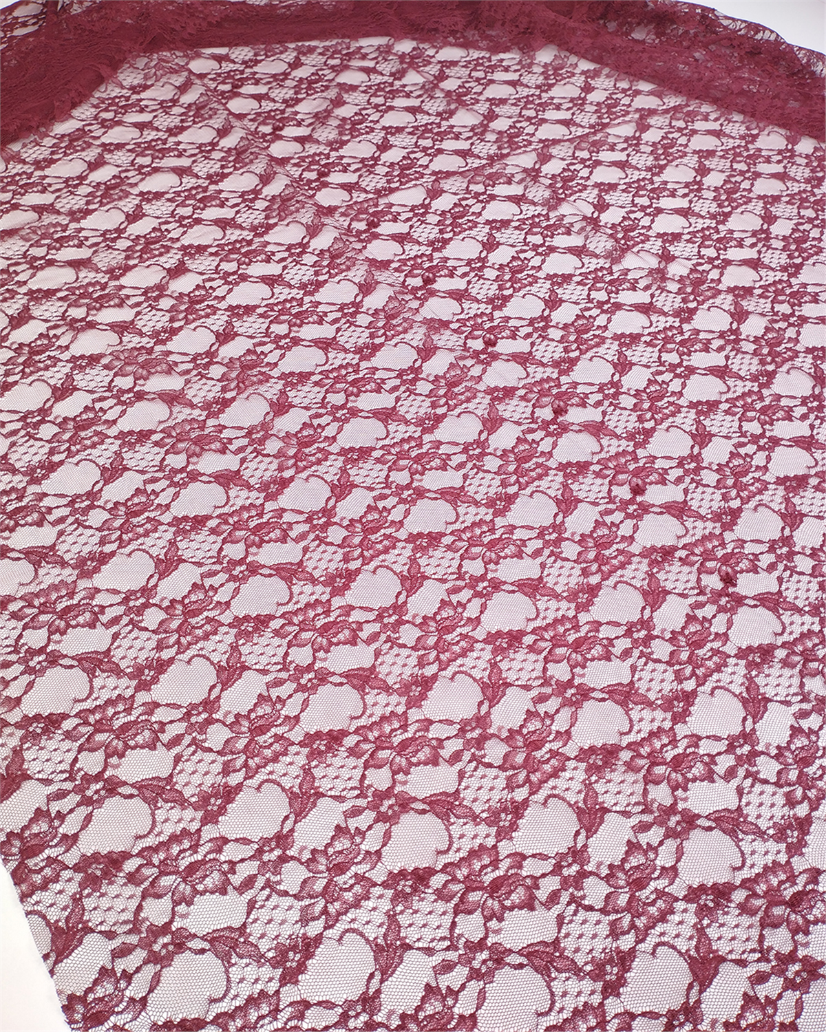 Bordo İnce Dantel Kumaş Elbiselik & Bluzluk 145x230cm