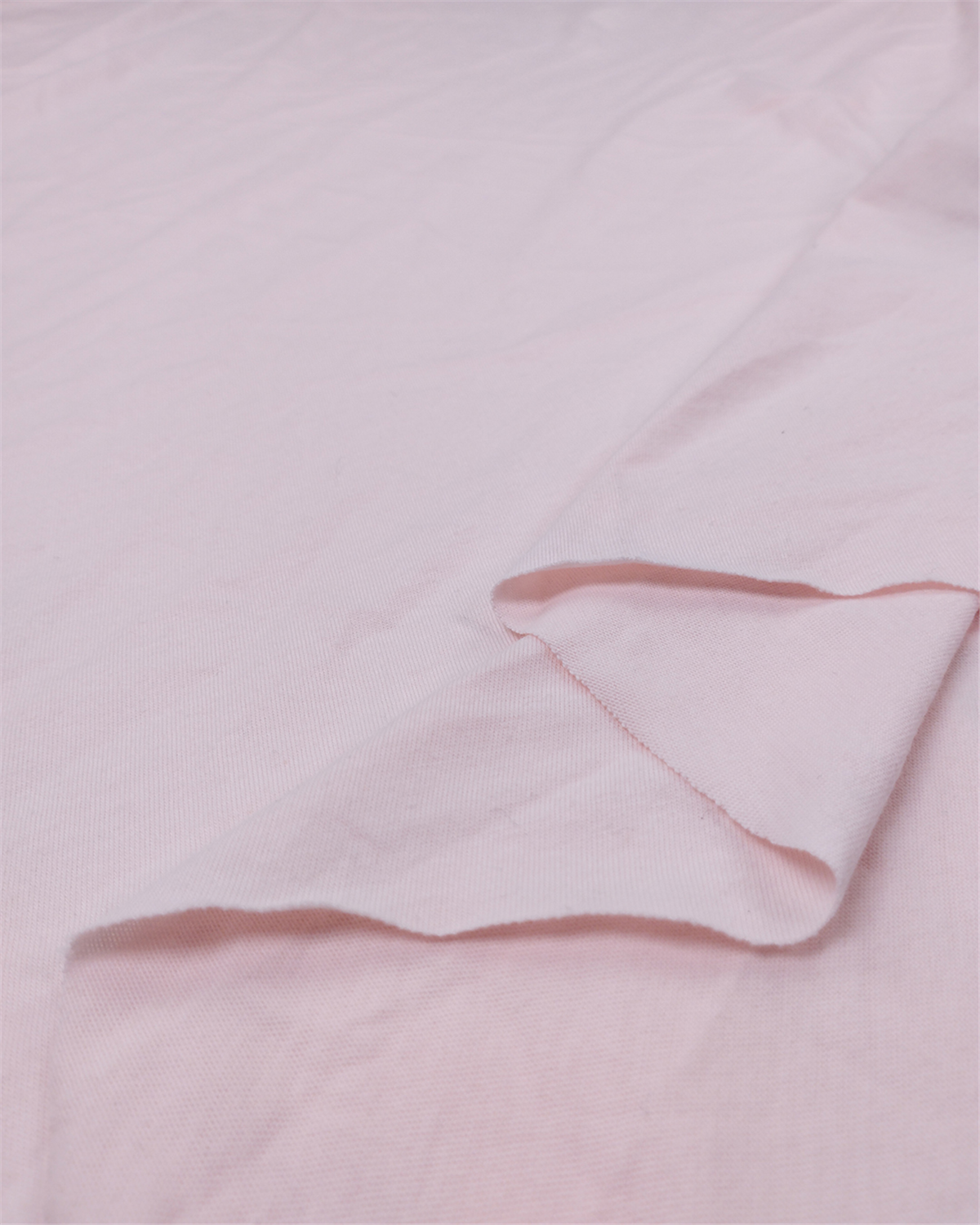 Uçuk Toz Pembe Renkte Esnek Yumuşak Pamuklu Süprem Penye Kumaş Tişörtlük & Elbiselik En: 140cm