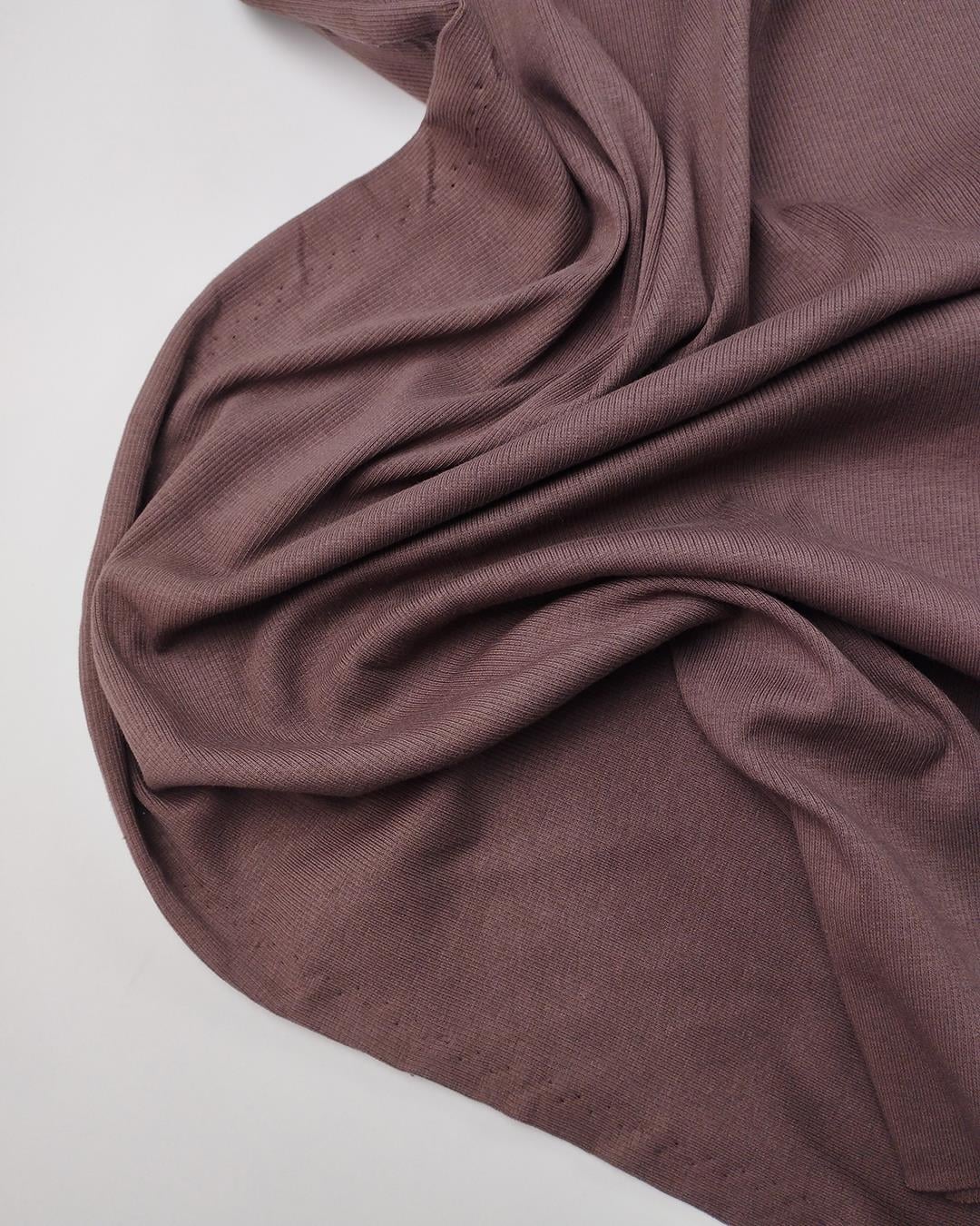 Kahve Renkte Yumuşak Ribana Kumaş En: 110cm