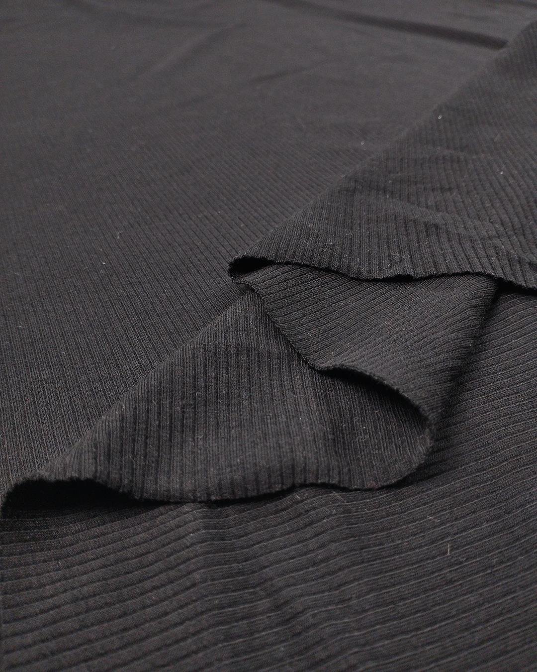 Siyah Kaşkorse Örme Kumaş Esnek Yumuşak Bodylik & Bluzluk En: 100cm
