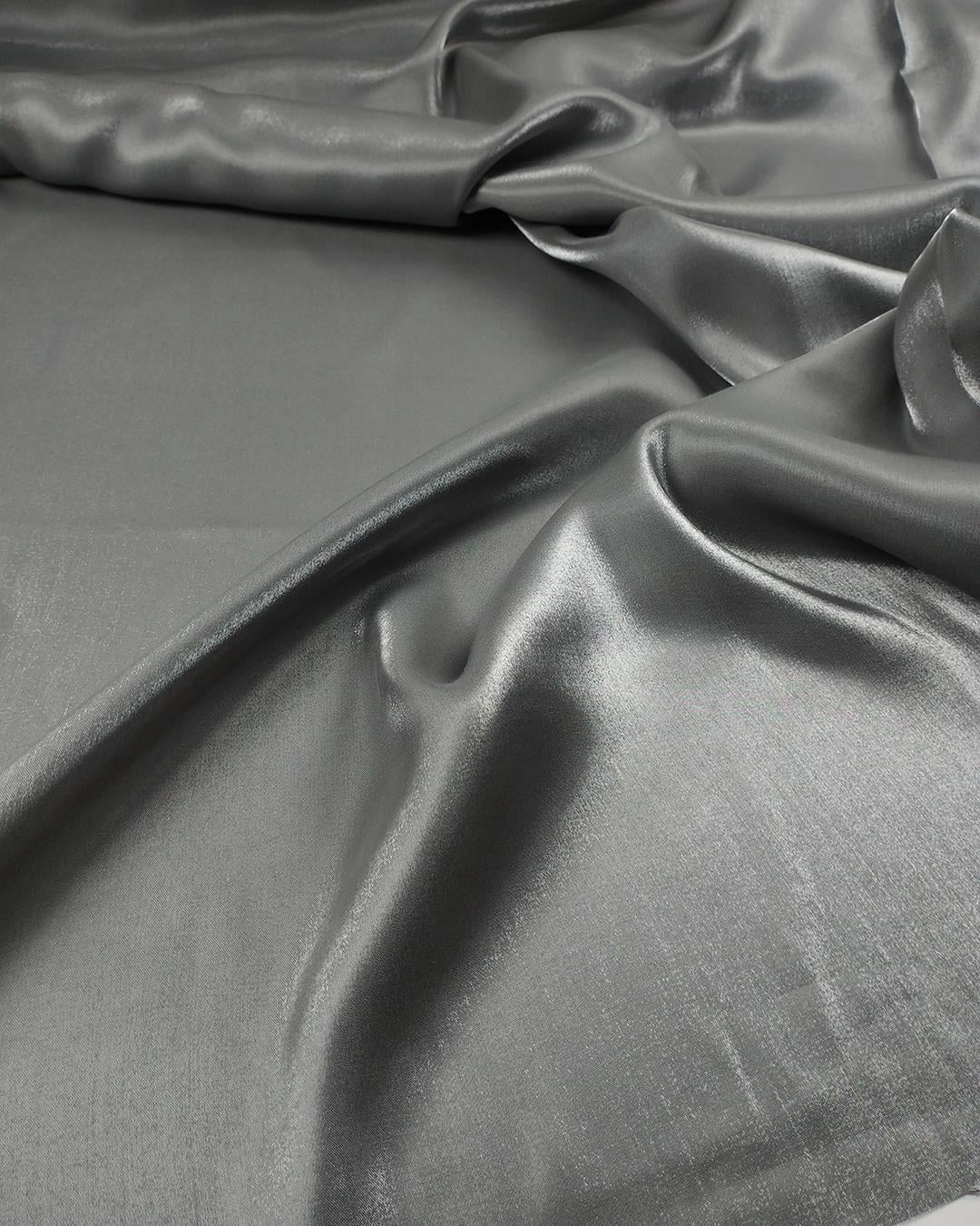 %80 Viskon %20 Sentetik Gri Renkte Monoray Saten (En  150 cm x Boy  290 cm)