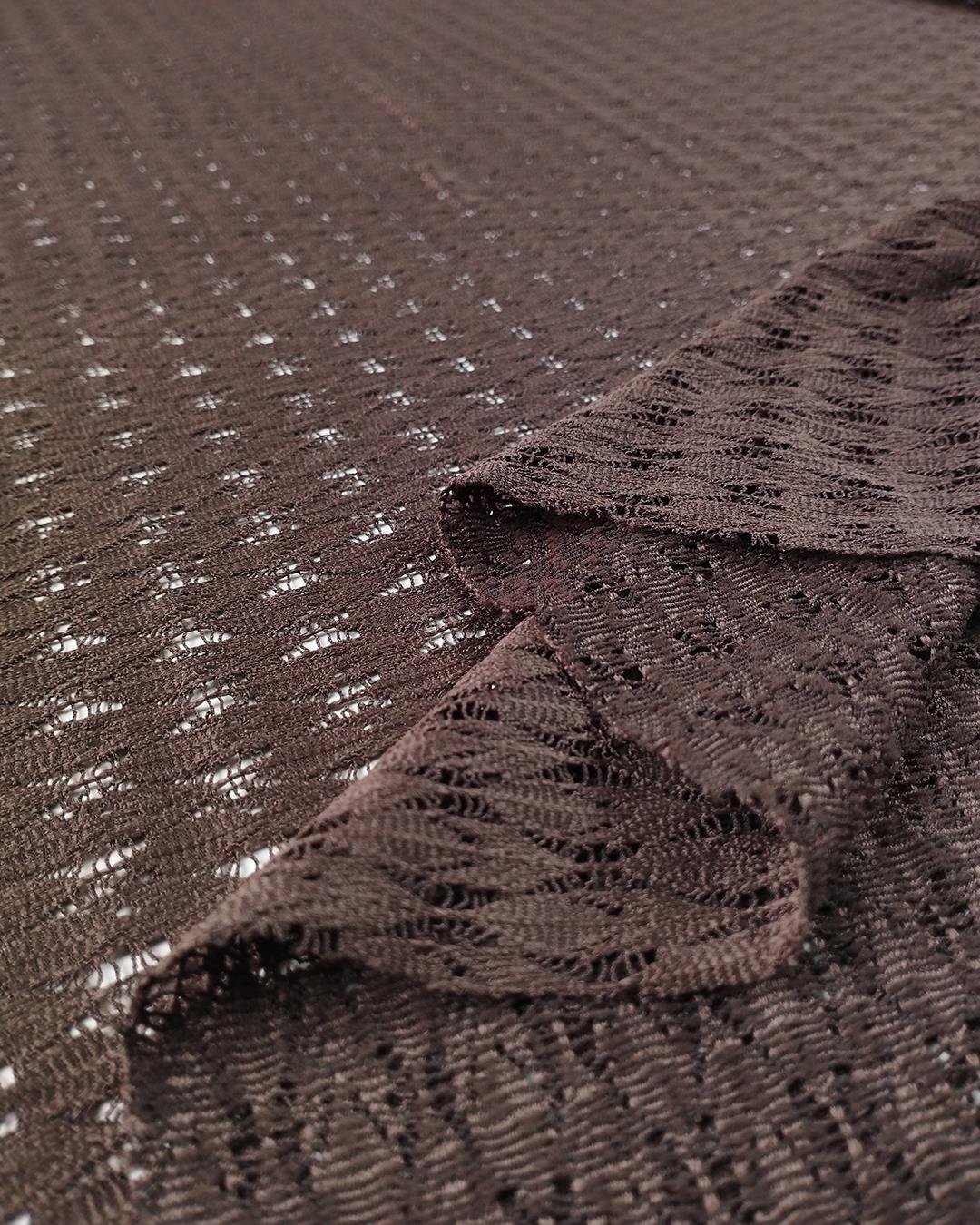 Acı Kahve Renkte Dantel Kumaş En: 150cm