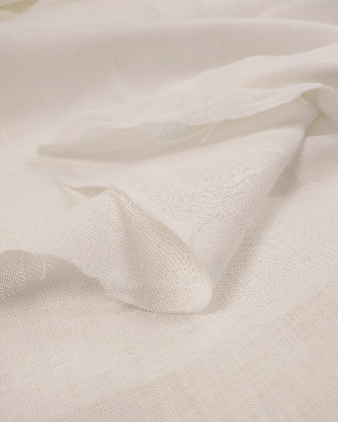 Kar Beyaz %100 Keten Kumaş Doğal Dokulu Elbiselik, Pantolonluk & Gömleklik En: 150cm