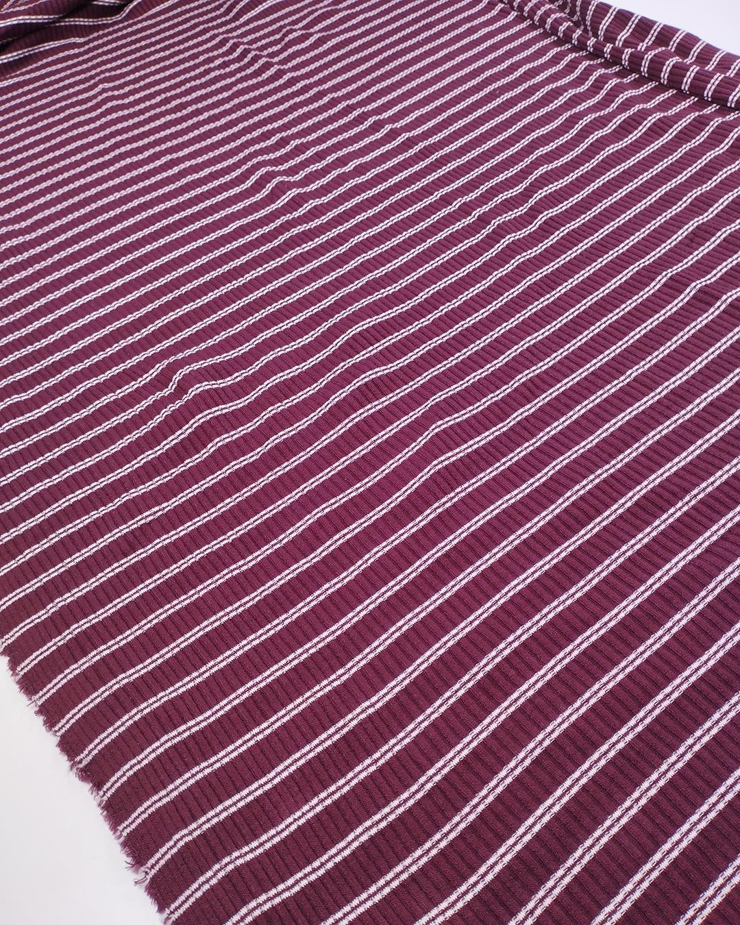 Bordo Beyaz Kaşkorse Örme Kumaş Esnek Yumuşak Saran Bodylik & Bluzluk En: 100cm