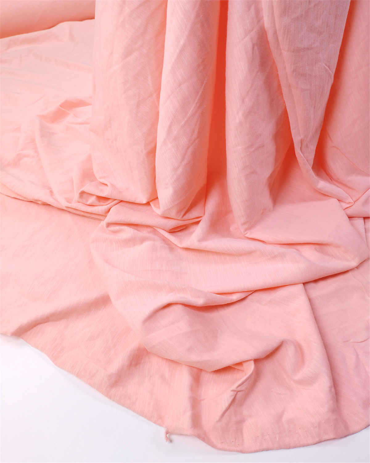 Açık Pembe İle Somon Arası Renkte İnce Yumuşak Flamlı Süprem Penye Kumaş Tişörtlük & Elbiselik En: 180cm