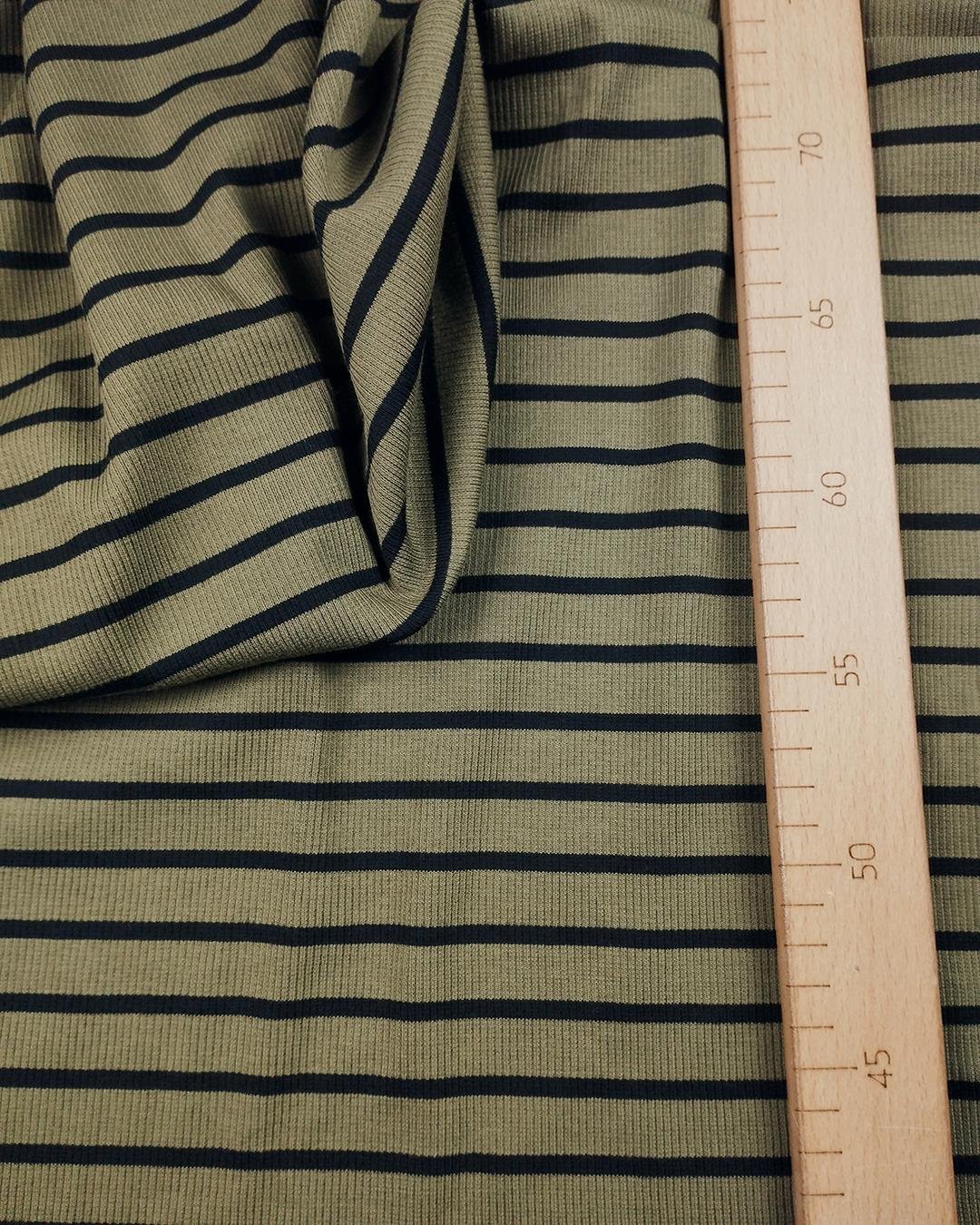 Yeşil Siyah Kaşkorse Örme Kumaş En: 110cm