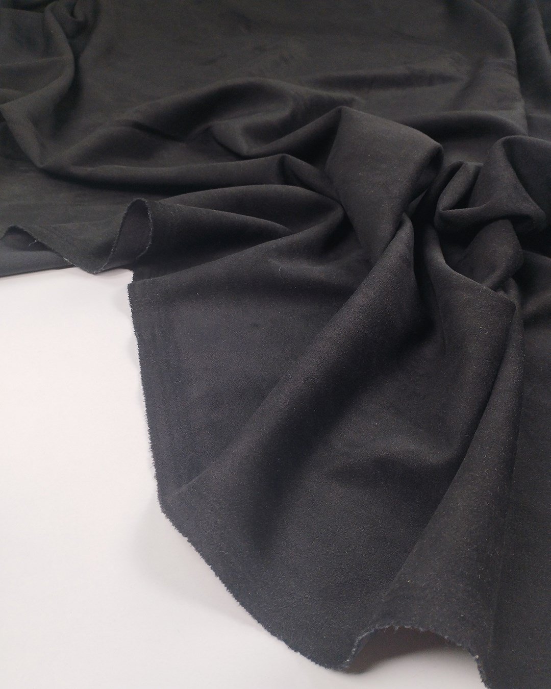 Küllü Siyah Nubuk Dokulu Jarse Kumaş Yumuşak Dökümlü Elbiselik & Tuniklik En: 150cm