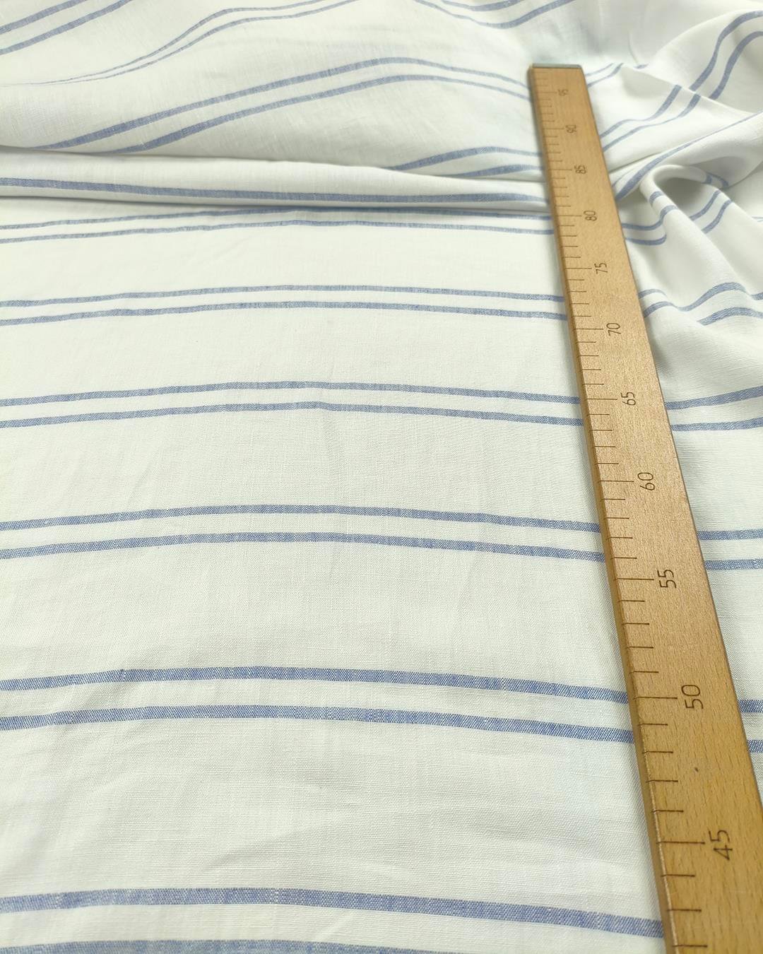 Beyaz Mavi Renklerde Keten (En  150 cm x Boy  290 cm)