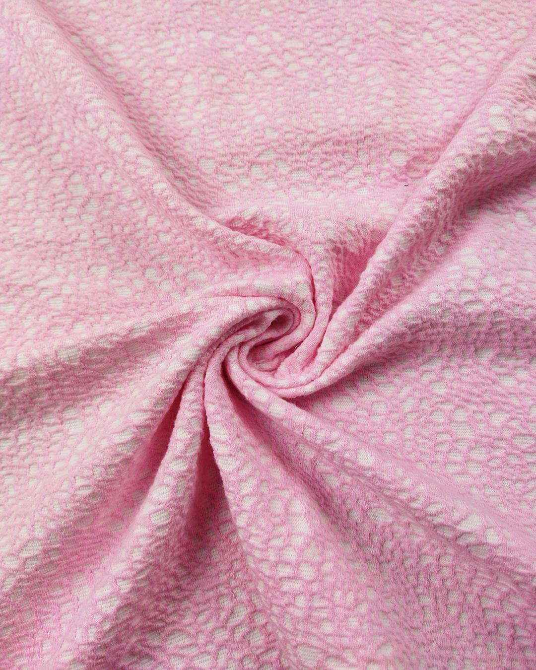Beyaz Pembe Renklerde Kabartmalı Örme (En  150 cm x Boy  220 cm)