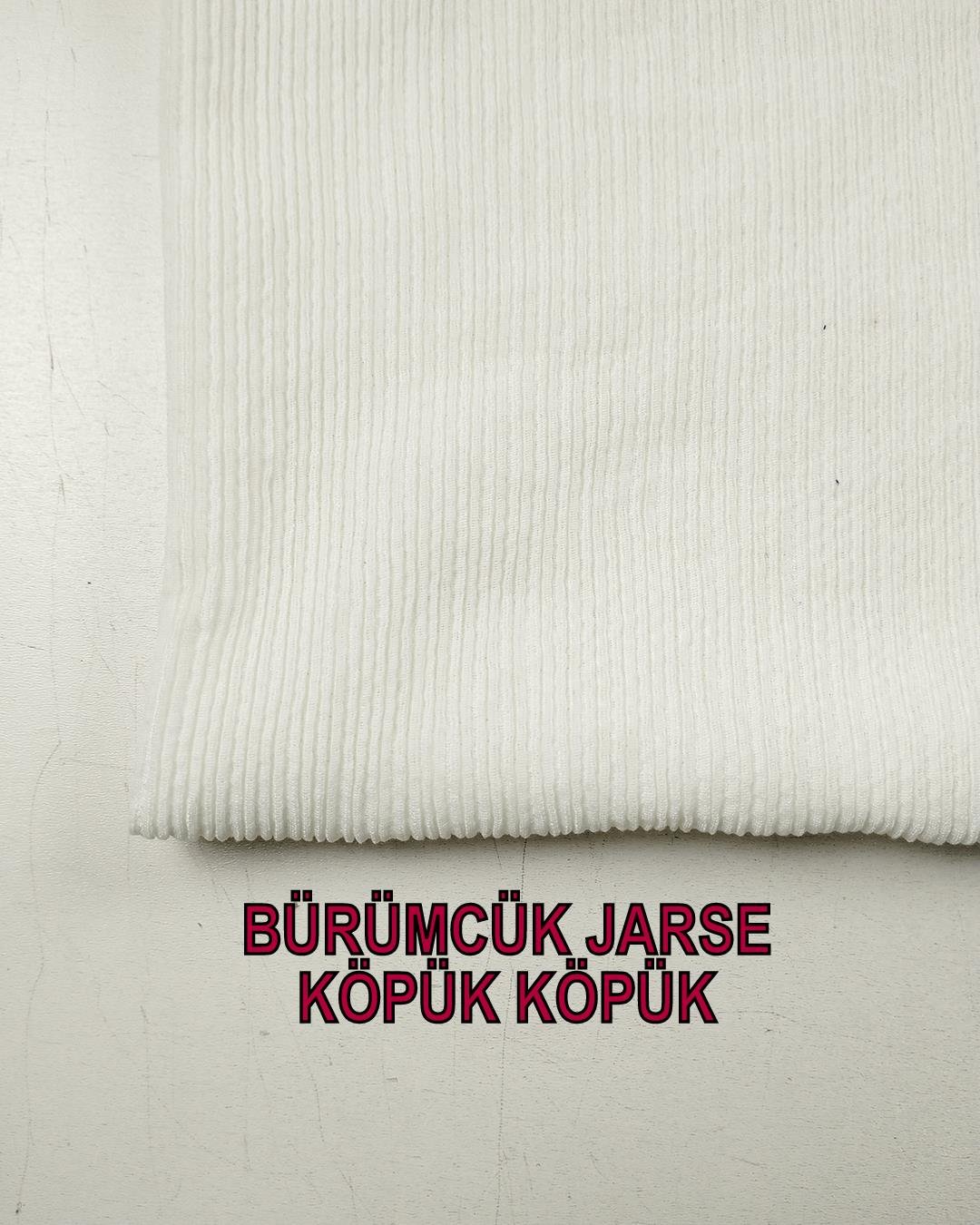 Beyaz Renkte Bürümcüklü Jarse (En  120 cm x Boy  185 cm)