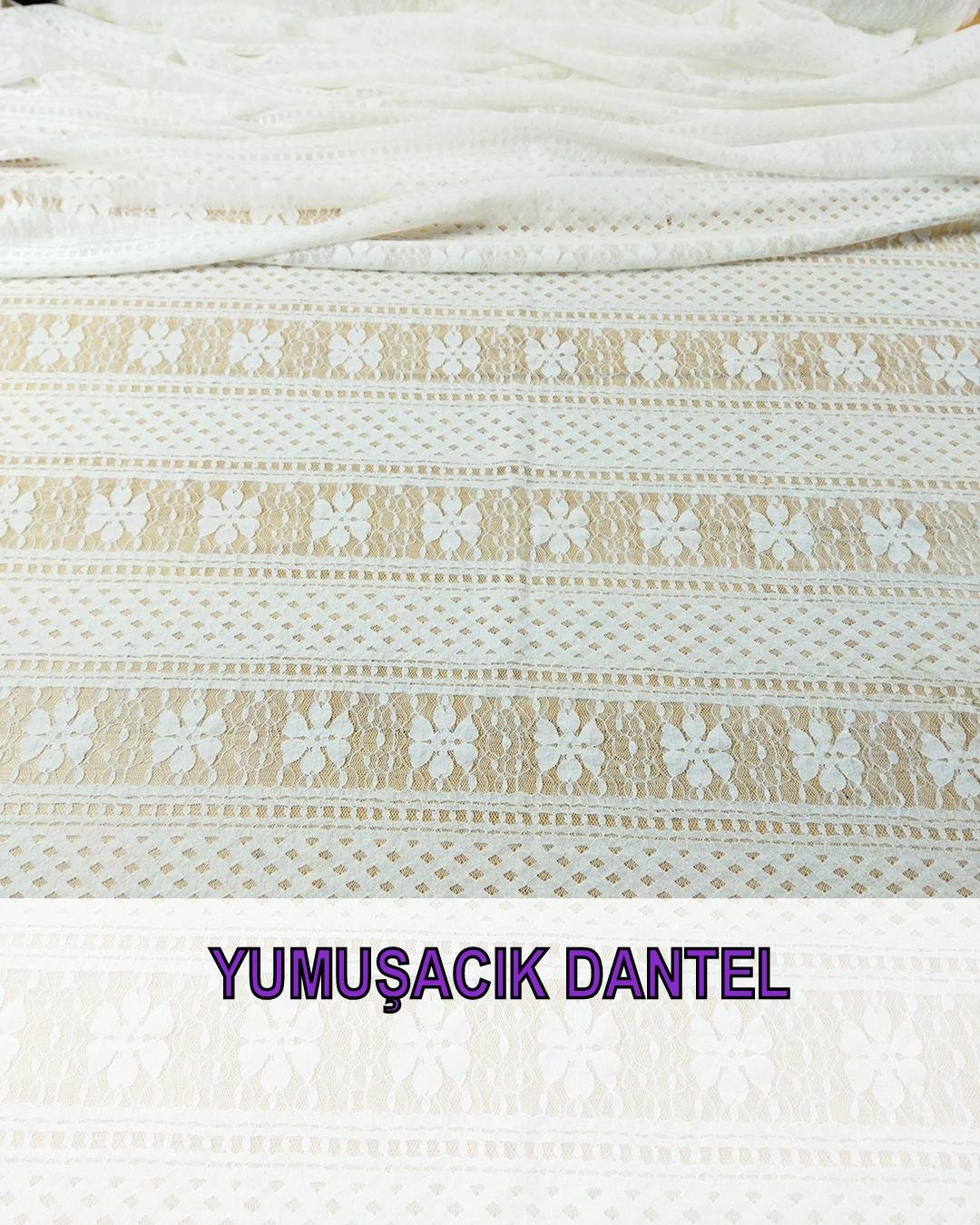 Beyaz Renkte Dantel Jarse (En  130 cm x Boy  200 cm)