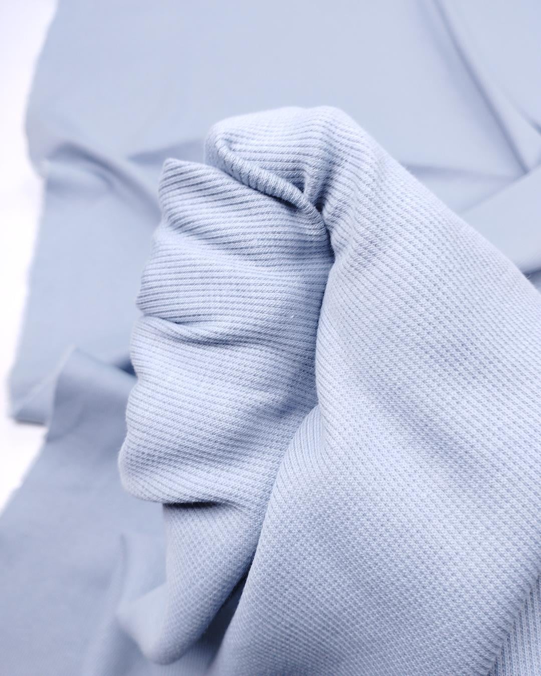 Açık Mavi Bebe Kaşkorse Kumaş Organik Pamuklu Esnek Yumuşak Bodylik 110x250cm