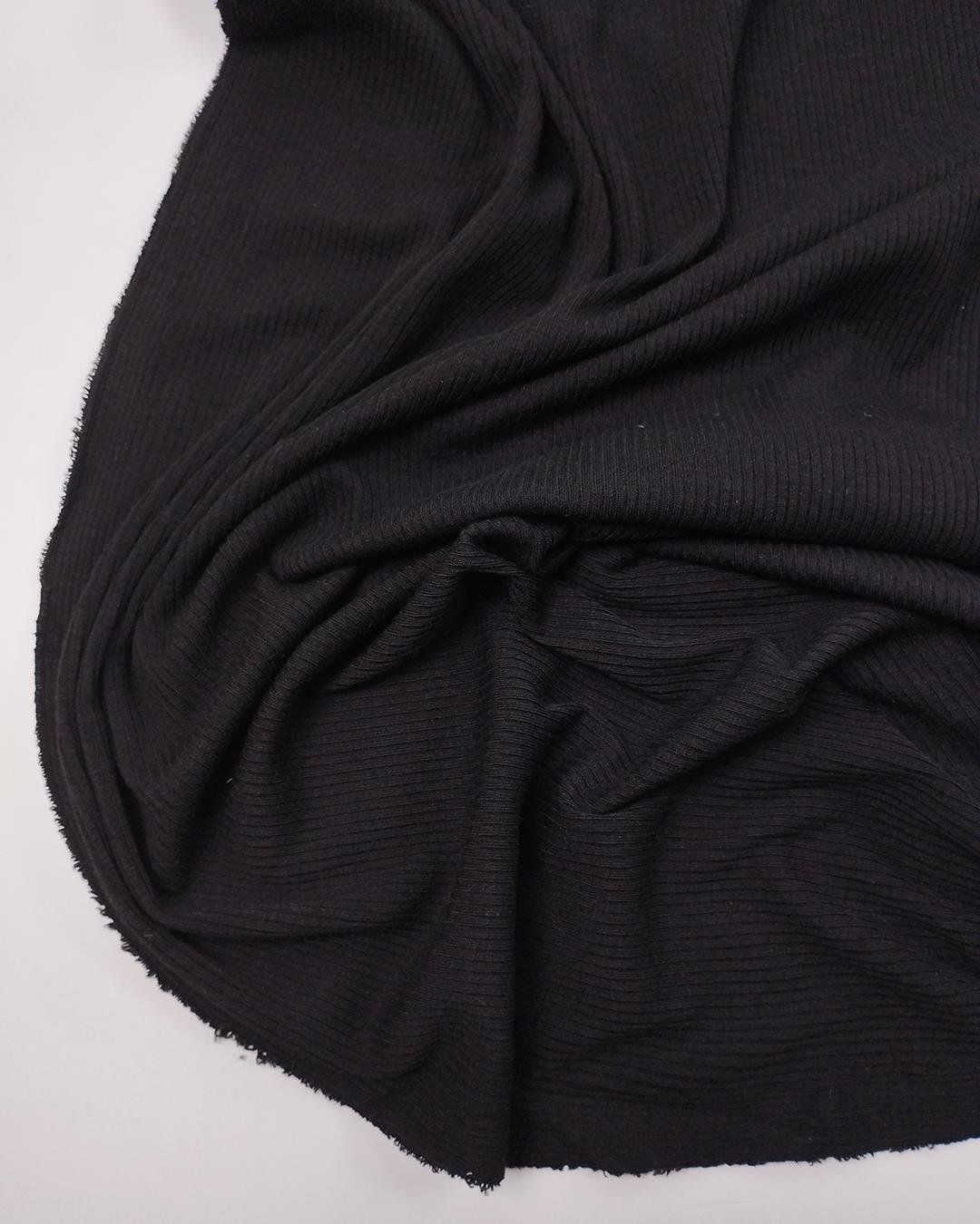 Siyah Kaşkorse Örme Kumaş Esnek Yumuşak Bodylik & Bluzluk En: 100cm