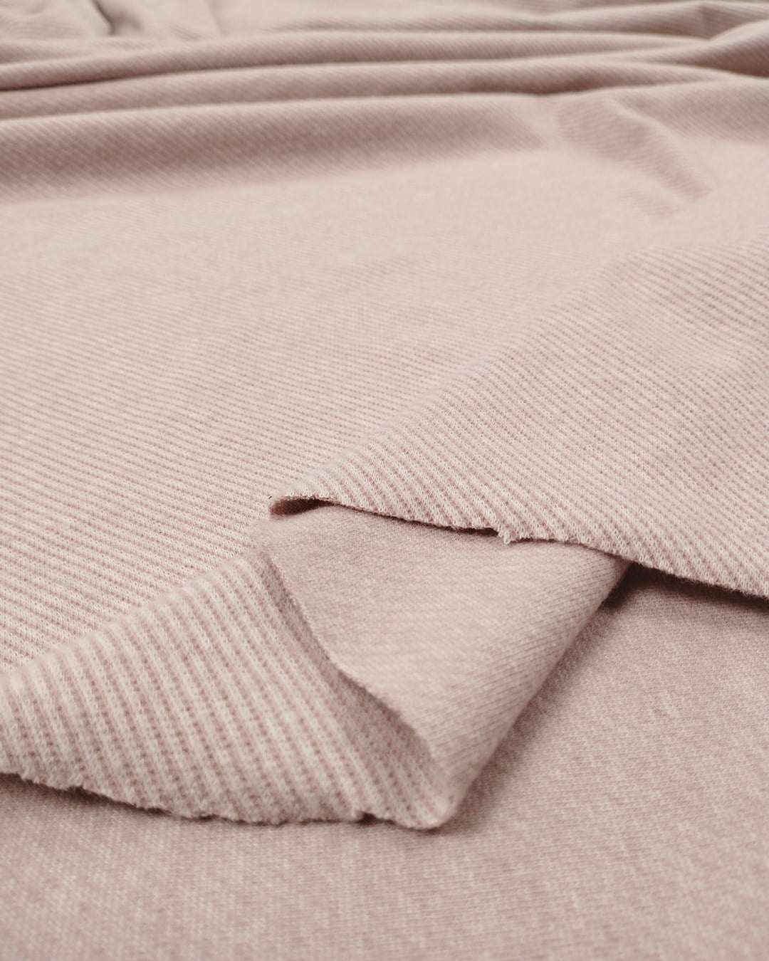 Pembe Ekru Diagonal Desenli Jakarlı İnterlok Kumaş Yumuşacık Esnek Hırkalık & Kazaklık En: 140cm
