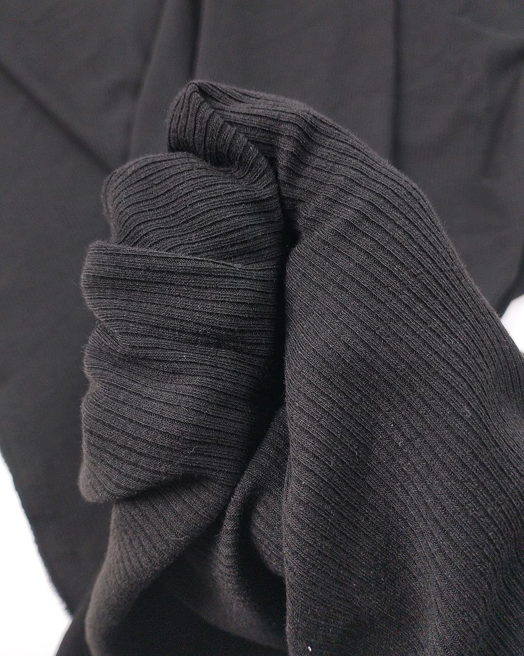 Siyah Kaşkorse Örme Kumaş Esnek Yumuşak Bodylik & Bluzluk En: 100cm