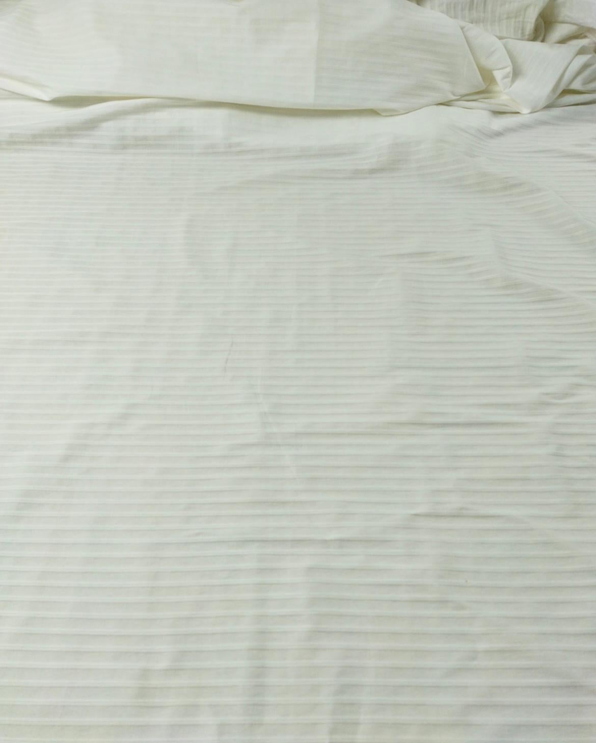 Dokuma Yumuşak Enine Çizgili Kar Beyazı Renkte En: 140 cm