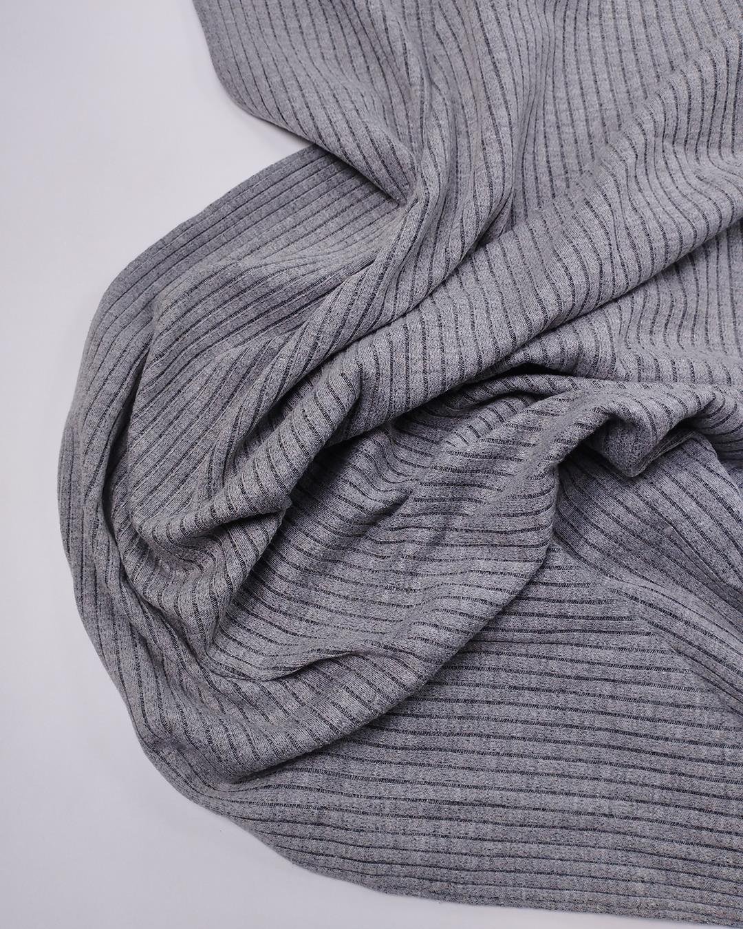 Gri Kaşkorse Örme Kumaş Dolgun Tok Duruşlu Esnek Kışlık En: 110cm