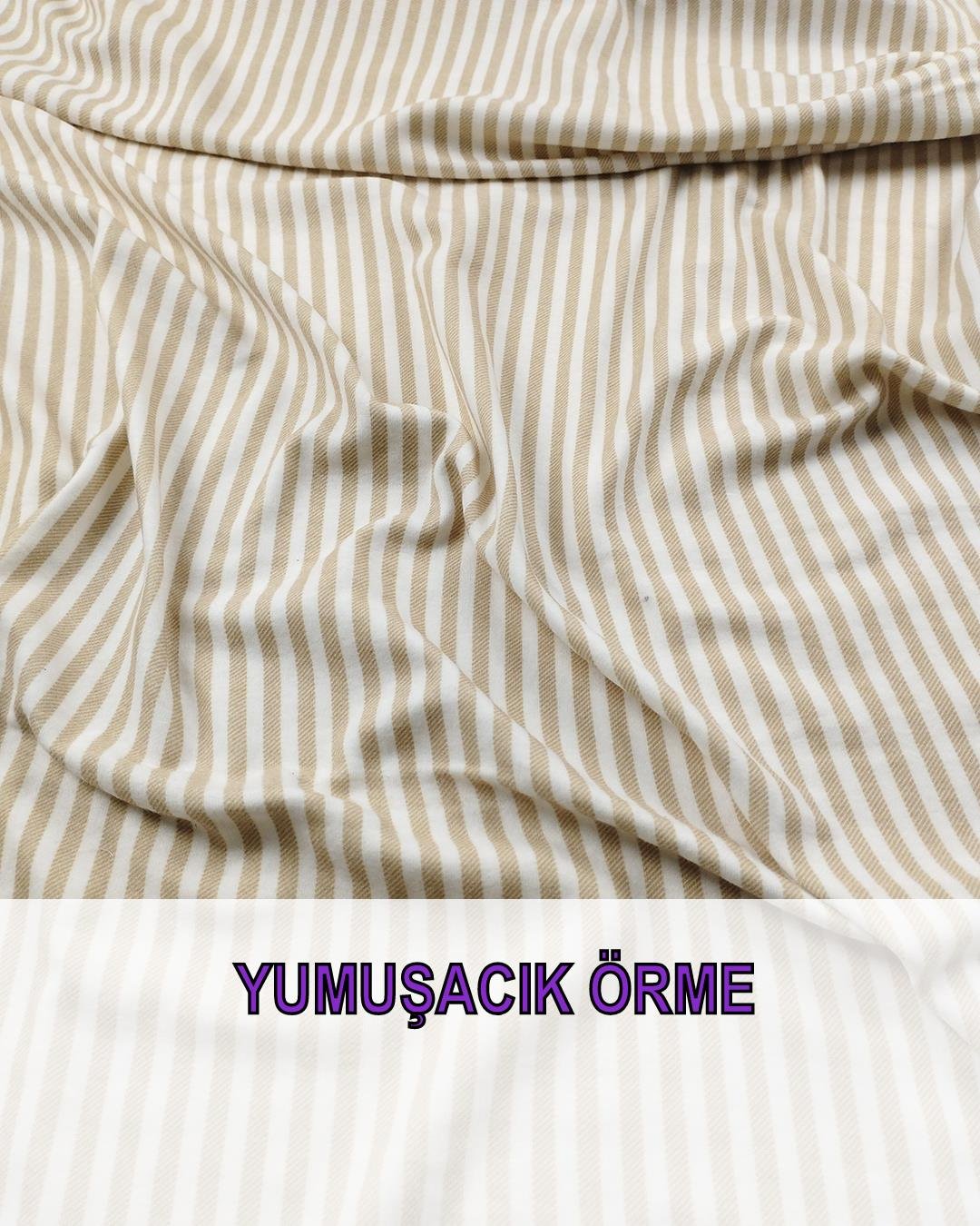 Ekru Kahve Renkte Örme  En: 150 cm
