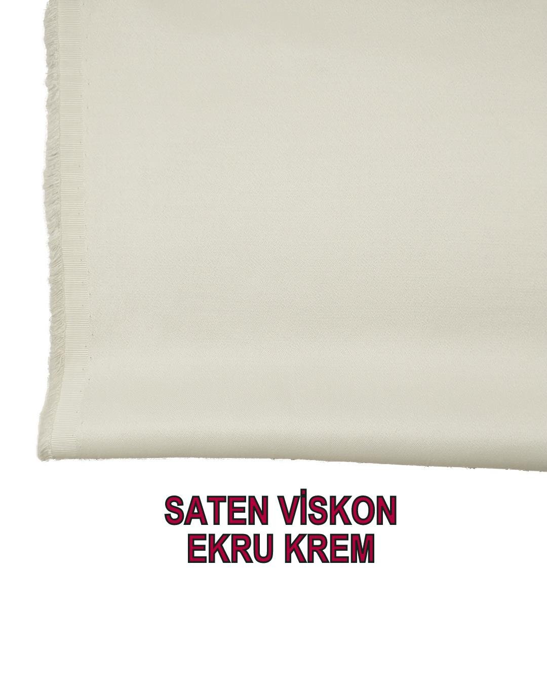 Ekru Krem Arası Renkte Saten Viskon (En  150 cm x Boy  250 cm)
