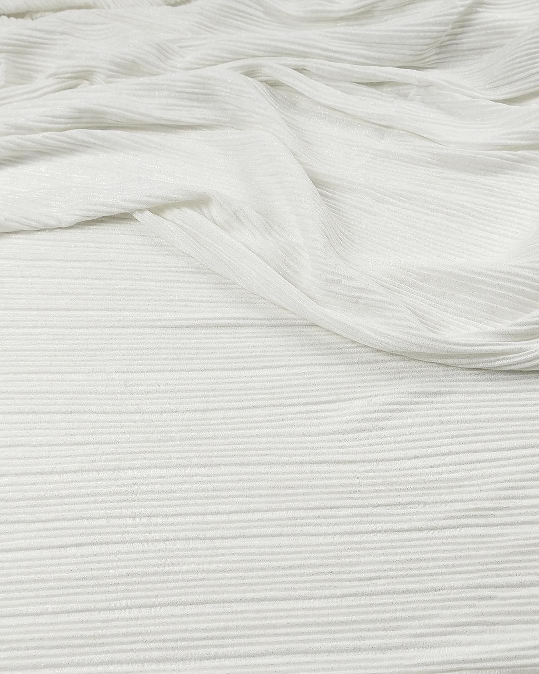 Ekru Üzeri Varak Baskılı Pliseli Triko (En  150 cm x Boy 150 cm)