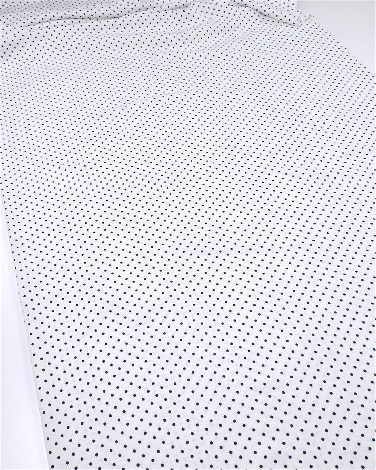 Ekru Üzeri Siyah Puantiyeli İnce Yumuşak Bürümcüklü Jarse Kumaş Elbiselik & Bluzluk 150x210cm