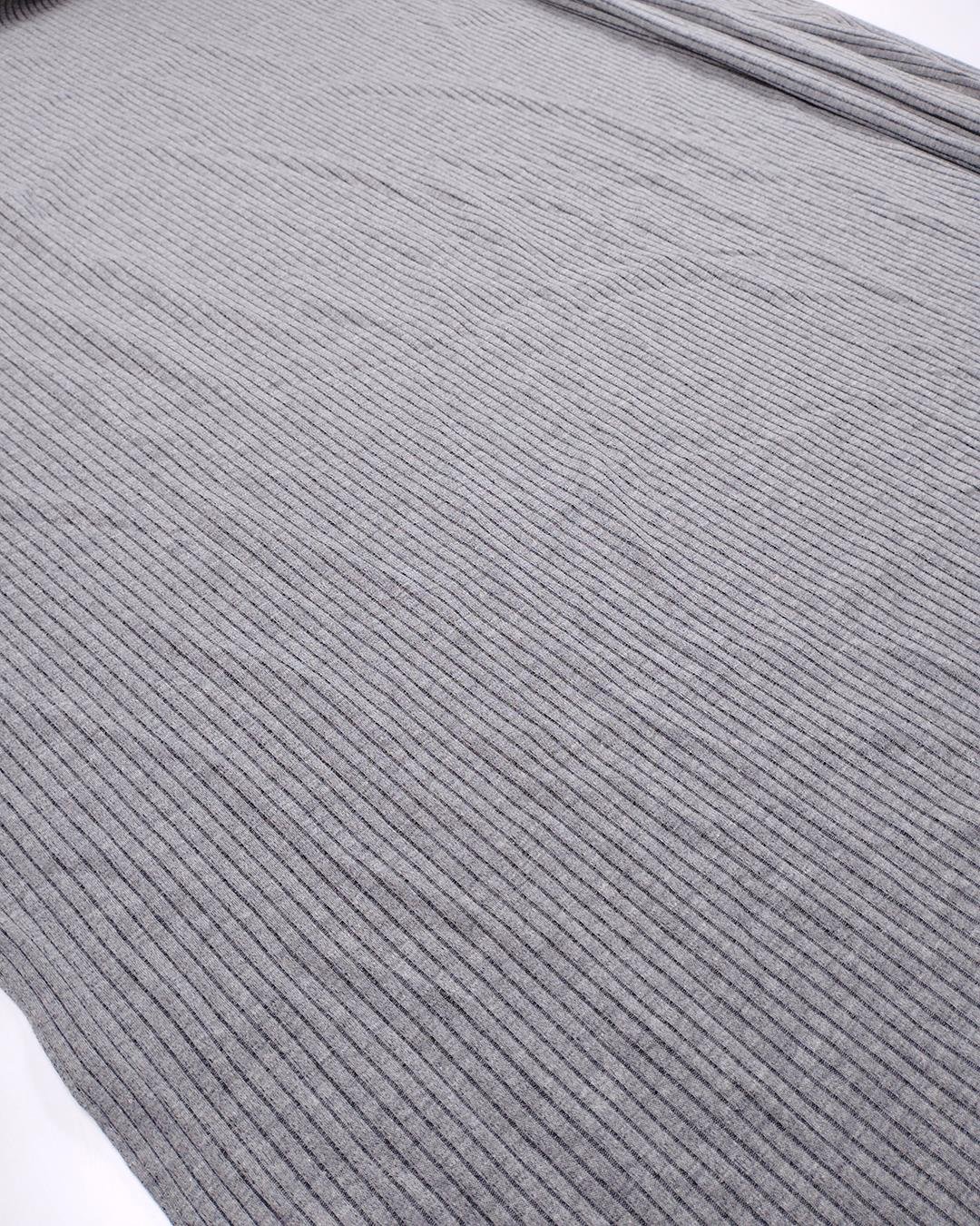 Gri Kaşkorse Örme Kumaş Dolgun Tok Duruşlu Esnek Kışlık En: 110cm