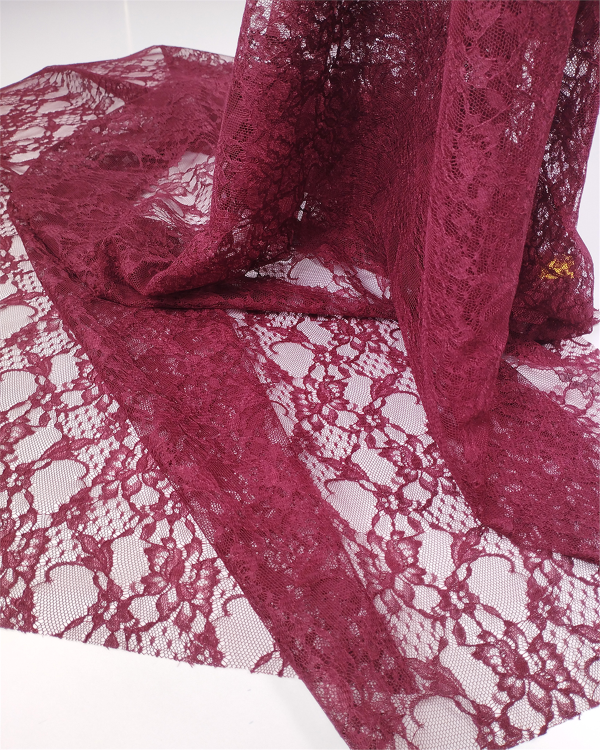 Bordo İnce Dantel Kumaş Elbiselik & Bluzluk 145x230cm